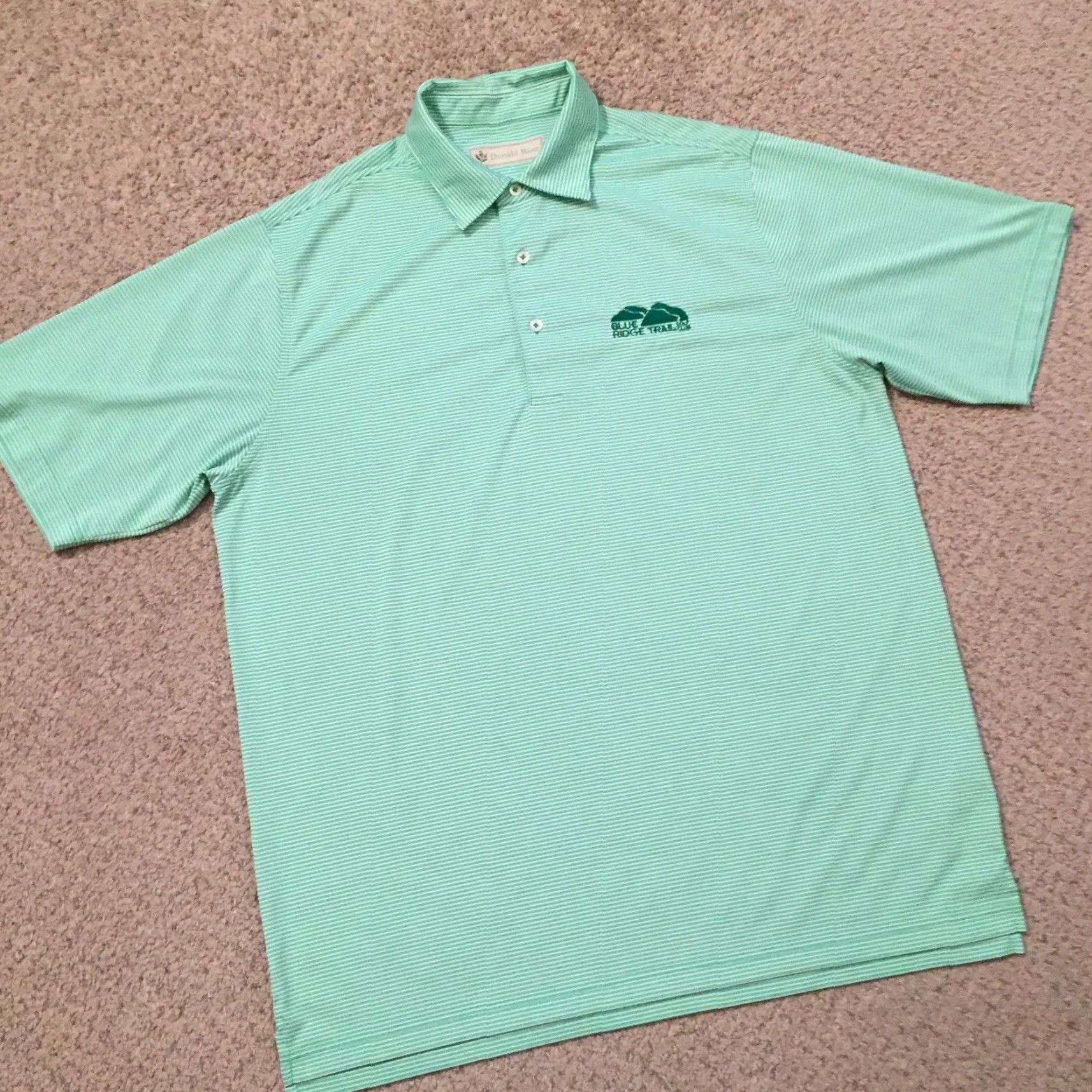 Vintage Donald Ross Polo Shirt Mens Large Green Striped Short Sleeve Size US L / EU 52-54 / 3 - 5 Thumbnail