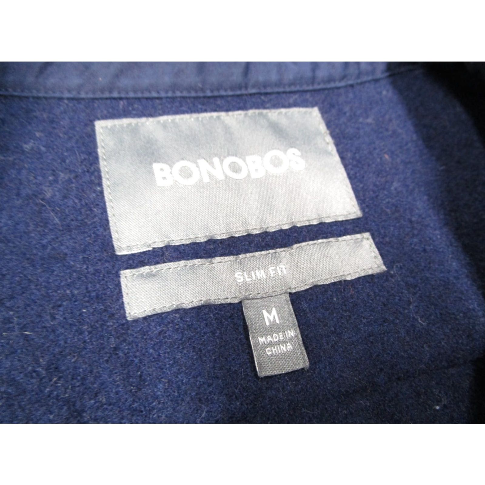Bonobos VINTAGE Bonobos Shirt Men’s Medium Blue Slim Fit Wool Button-Up Camp Hike Travel Size US M / EU 48-50 / 2 - 3 Thumbnail