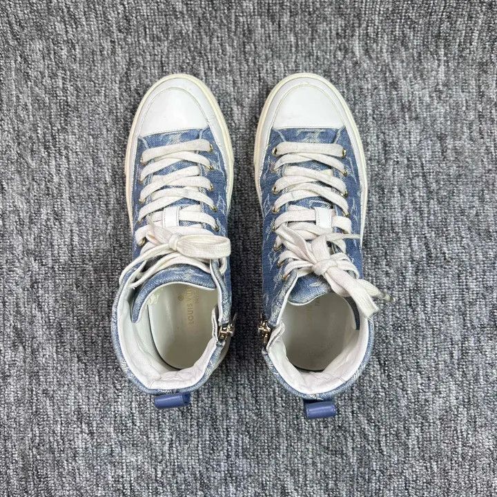 Louis Vuitton Louis Vuitton Stellar Denim High-Top Sneakers -2508 Size US 5 / IT 35 - 8 Thumbnail