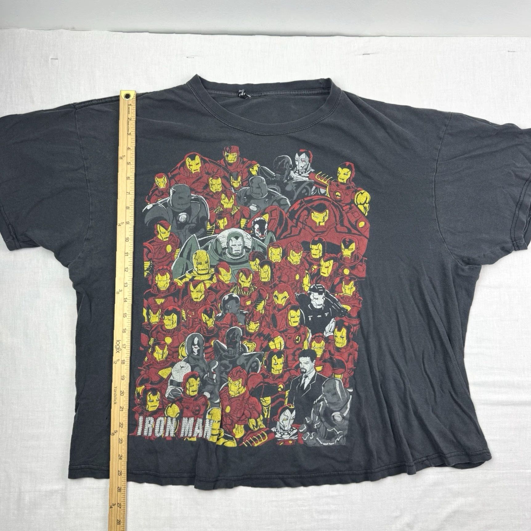 Vintage VINTAGE Marvel T-Shirt Adult XL Black Graphic Print Hipster Punk Y2K Ironman Big Graphic Faded Crew Neck Short Sleeve Comics Movie Men Mens Size US XL / EU 56 / 4 - 6 Thumbnail
