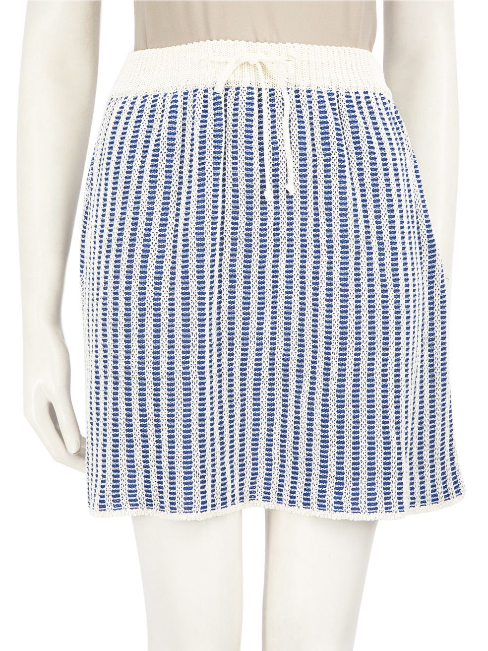 La DoubleJ Blue Drawstring Ribbed Knit Skirt Size 26" / US 2 / IT 38 - 1 Thumbnail