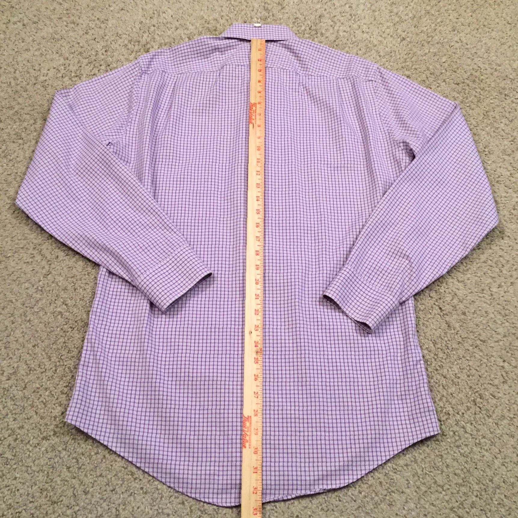 Nordstrom Nordstrom Shirt Mens 15.5 Trim Fit Purple Plaid Long Sleeve Button Up Size US L / EU 52-54 / 3 - 6 Thumbnail