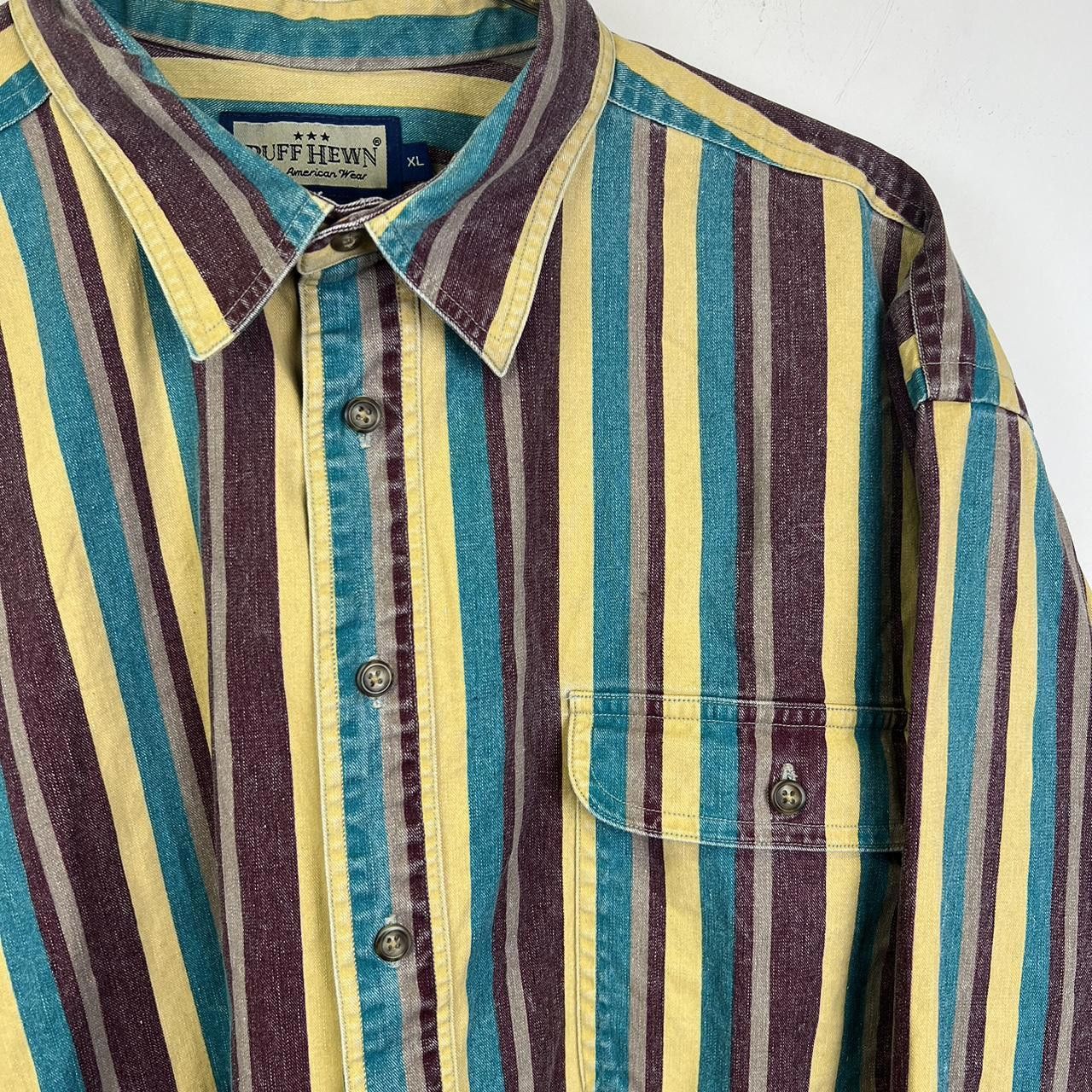Designer Vintage Ruff Hewn Striped Button-Up Shirt - XL 90s Westen Size US XL / EU 56 / 4 - 3 Thumbnail