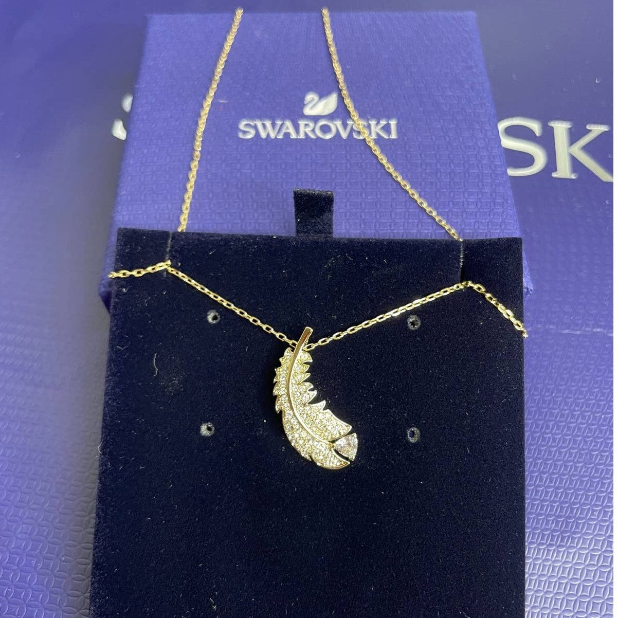 Swarovski Swarovski Nice Crystal Pave Feather Pendant Necklace Size ONE SIZE - 3 Thumbnail