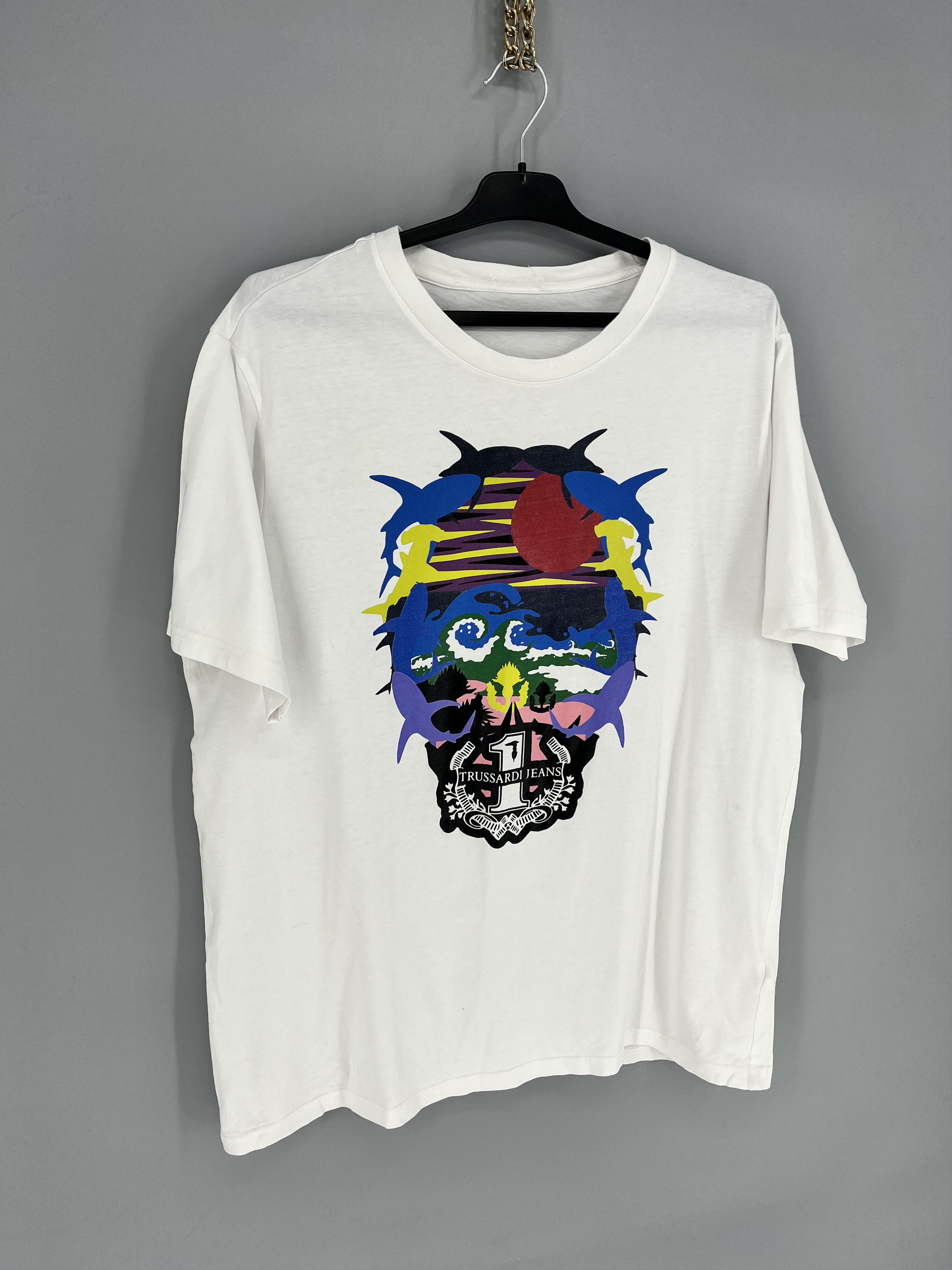 Designer Vintage Trussardi Jeans Sportswear White T shirt Size XL Size US XL / EU 56 / 4 - 2 Thumbnail