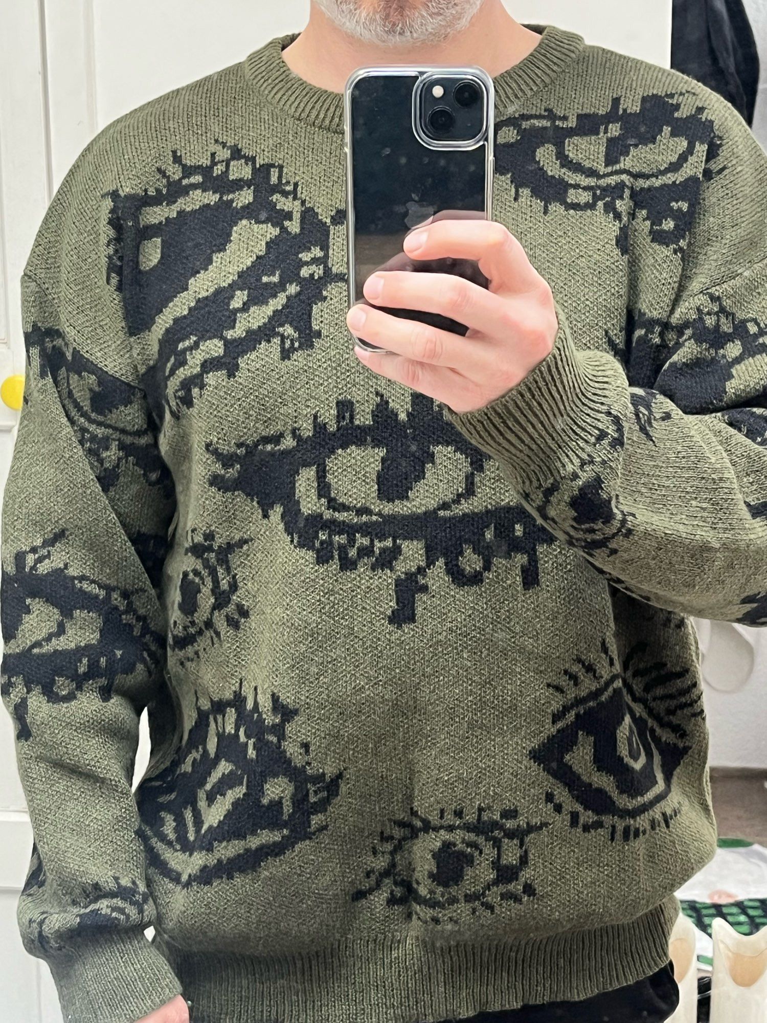 Japanese Brand Abstract Eye Round Neck Knitted Sweater Size US XXL / EU 58 / 5 - 5 Thumbnail