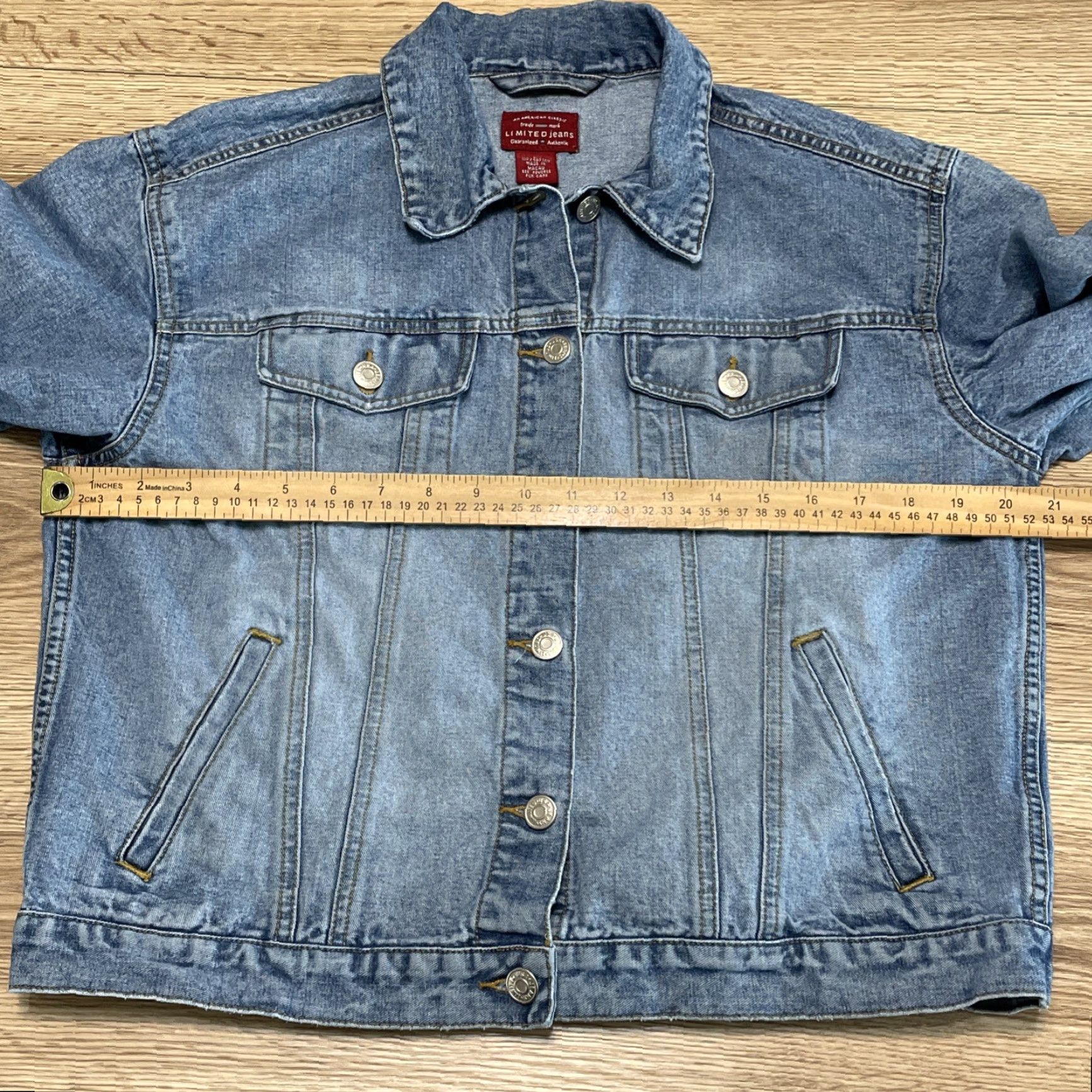 Vintage VINTAGE The Limited Denim Jacket Womens Large Blue Cotton 80s 90s Casual Outerwear Size 36" / US 14 / IT 50 - 5 Thumbnail