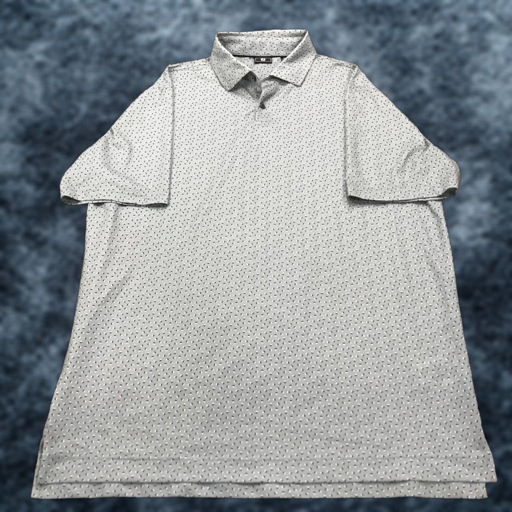 Footjoy FootJoy Polo Shirt Mens XL Gray Blue Abstract Stretch Loud Golf No Course Logo Shirt XL Mens Gray FootJoy Polo Logo Golf Abstract Stretch Size US XL / EU 56 / 4 - 1 Thumbnail