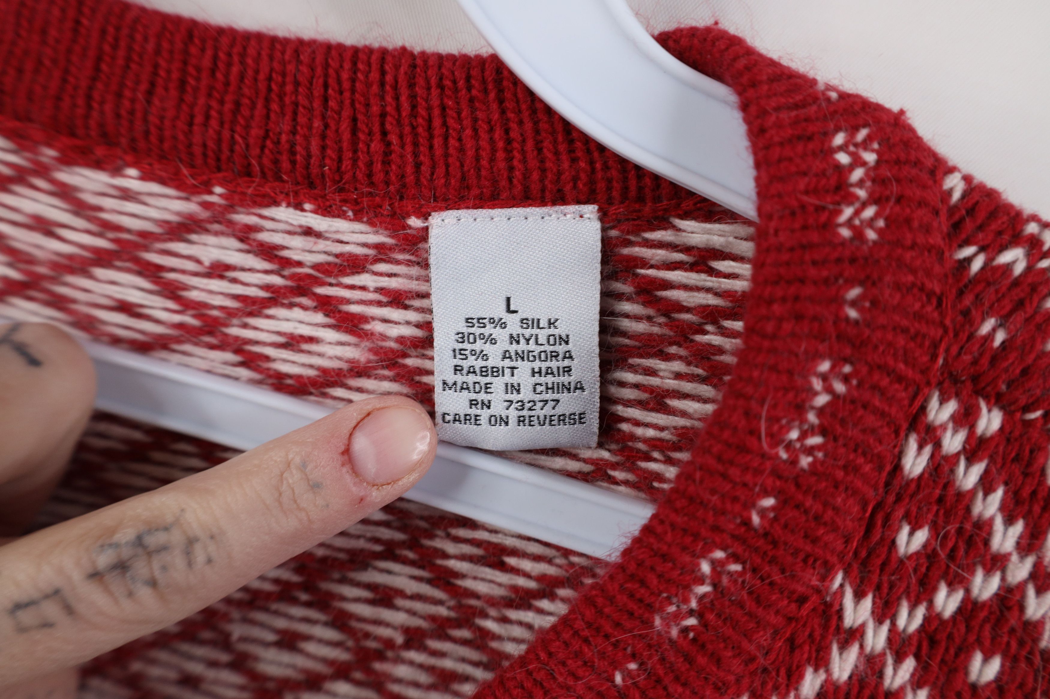 Vintage Vintage 90s Christmas Snowman Fair Isle Cardigan Sweater Size L / US 10 / IT 46 - 8 Thumbnail