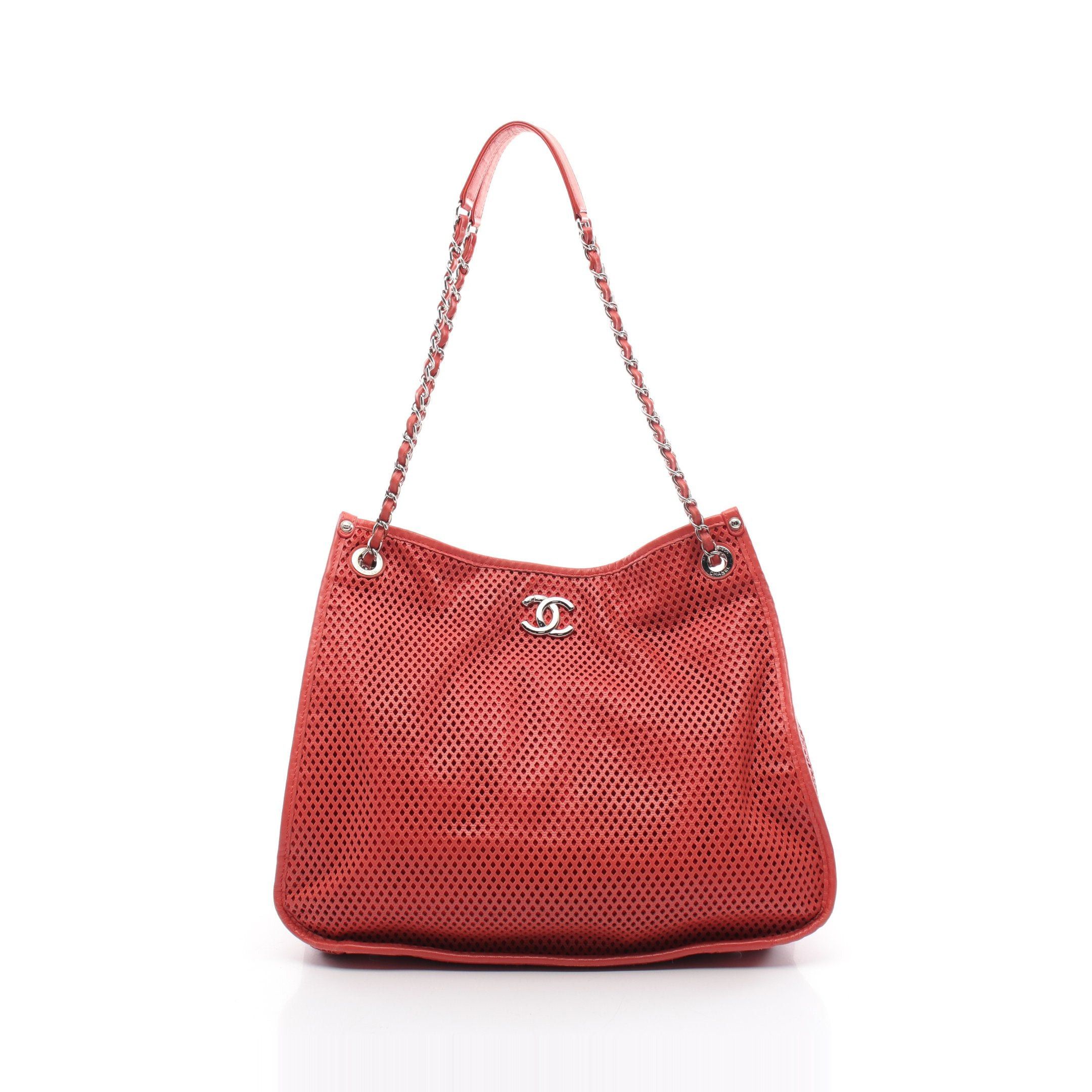 Chanel Chanel Coco Mark Chain Shoulder Bag Punching Leather Orange Red Silver Hardware Size ONE SIZE - 1 Thumbnail