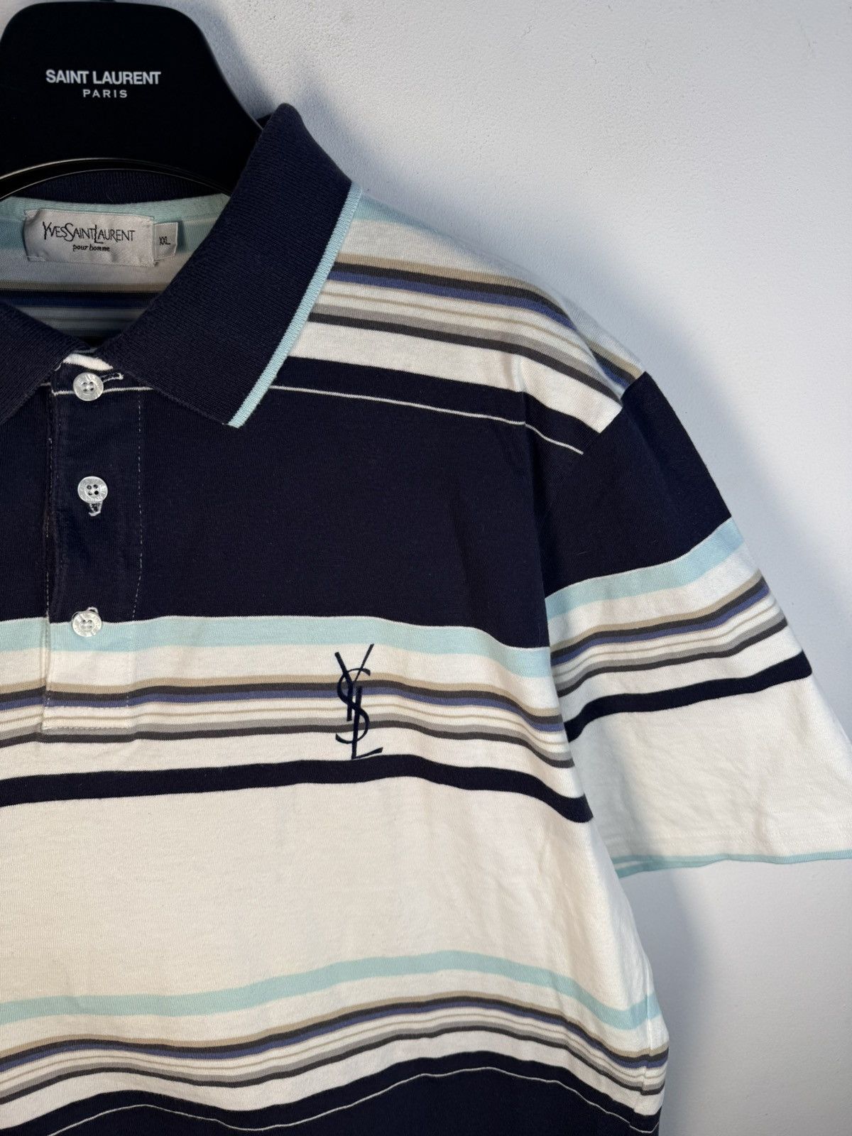 Multicolor YSL Polo Shirt Soft YSL Tee YSL Shirt