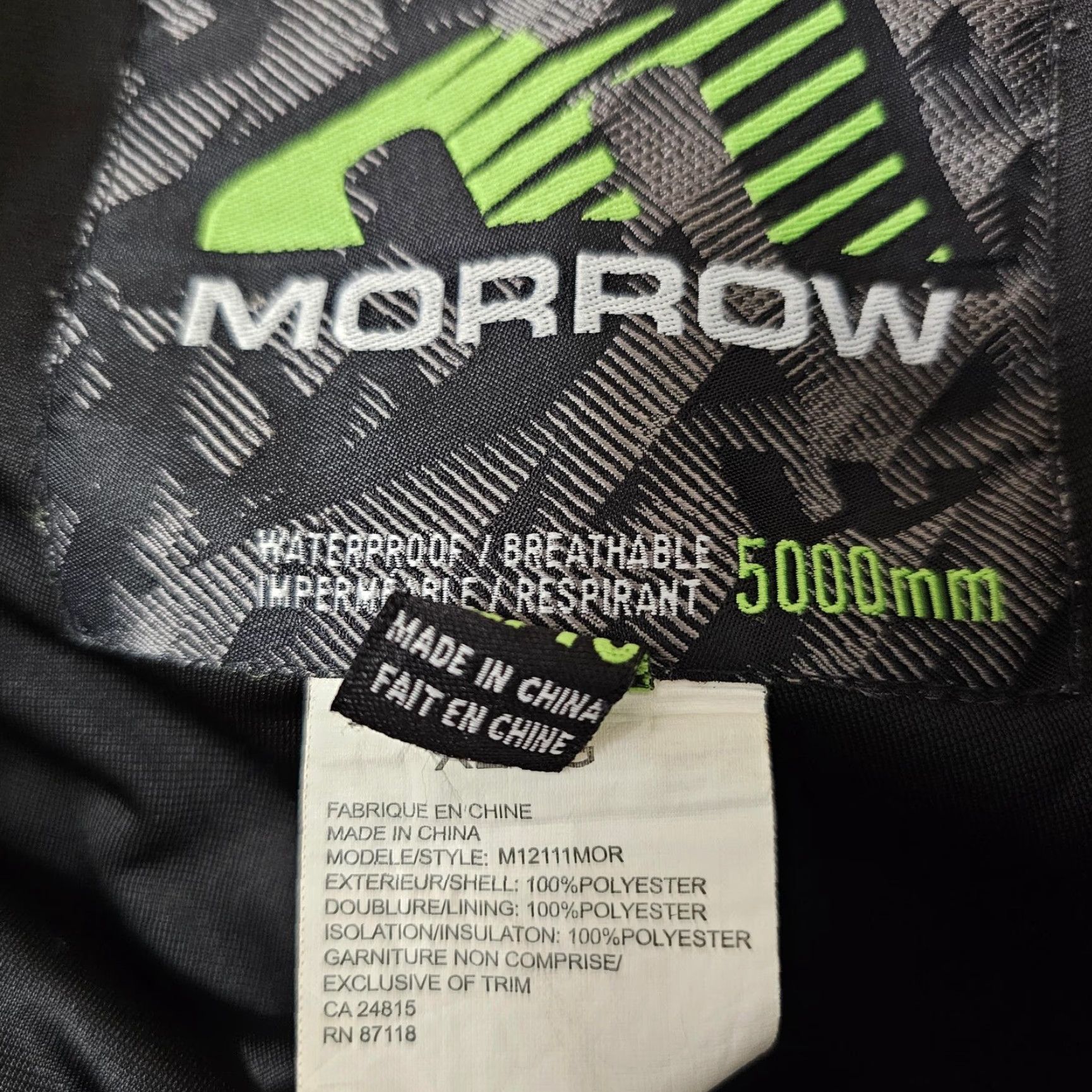 Vintage Morrow Snow Pants Mens XL Black Waterproof Insulated Ski Snowboard Herringbone 5000mm Pockets Zip Pocket Adjustable Waist Size US 36 / EU 52 - 5 Thumbnail