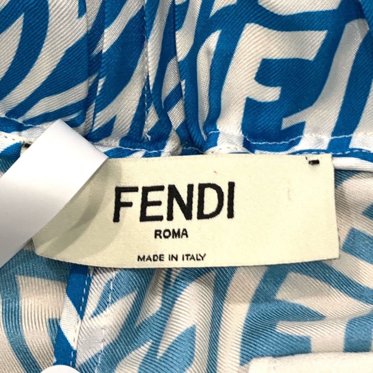 Fendi Fendi Logo Letter Print Elastic Waist Blue Silk Shorts Size 28" / US 6 / IT 42 - 5 Thumbnail