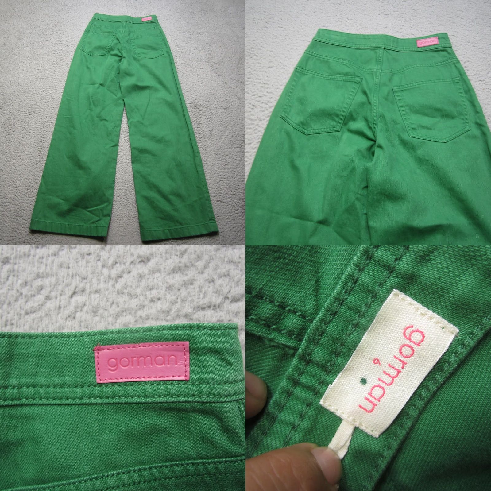 Vintage Gorman Pants Womens 6 Green Wide Leg Summer Baggy Denim Casual Size 28" / US 6 / IT 42 - 8 Thumbnail