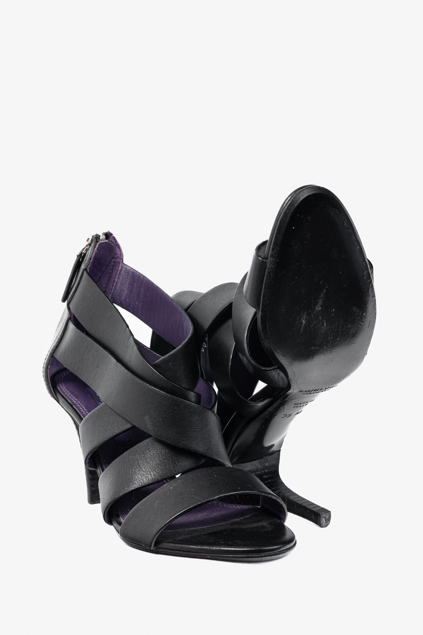 Ralph Lauren Ralph Lauren Collection Ardina II Strappy Leather Sandals Size US 4.5 / IT 34.5 - 4 Thumbnail