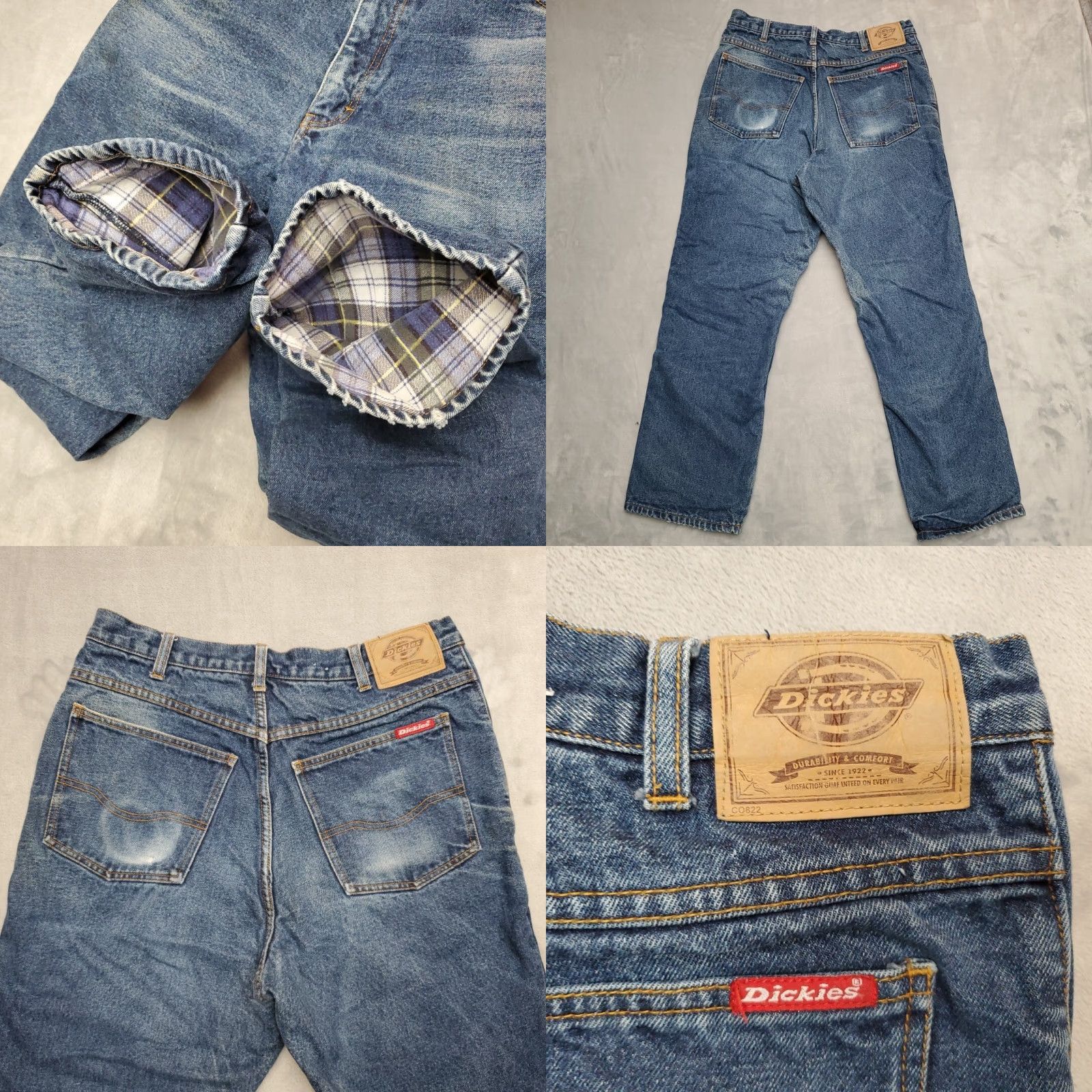 Dickies VTG Dickies Jeans Mens 34x30 Blue Faded Whiskered Denim Lined Workwear 5-Pocket Solid Cotton Jeans Mens Blue Vintage Workwear Mens Jeans Size US 34 / EU 50 - 8 Thumbnail