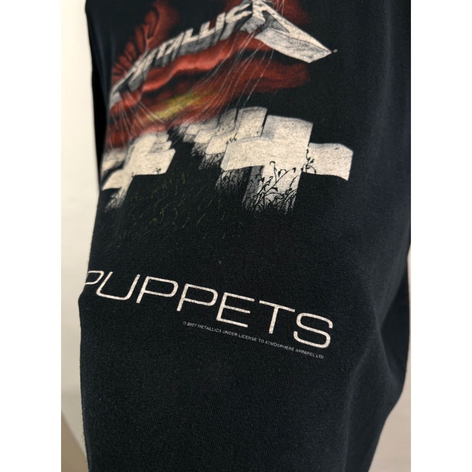 Gildan VINTAGE Metallica Master Of Puppets Rock Band T-Shirt XL Black Mens Shirt Size US XL / EU 56 / 4 - 6 Thumbnail