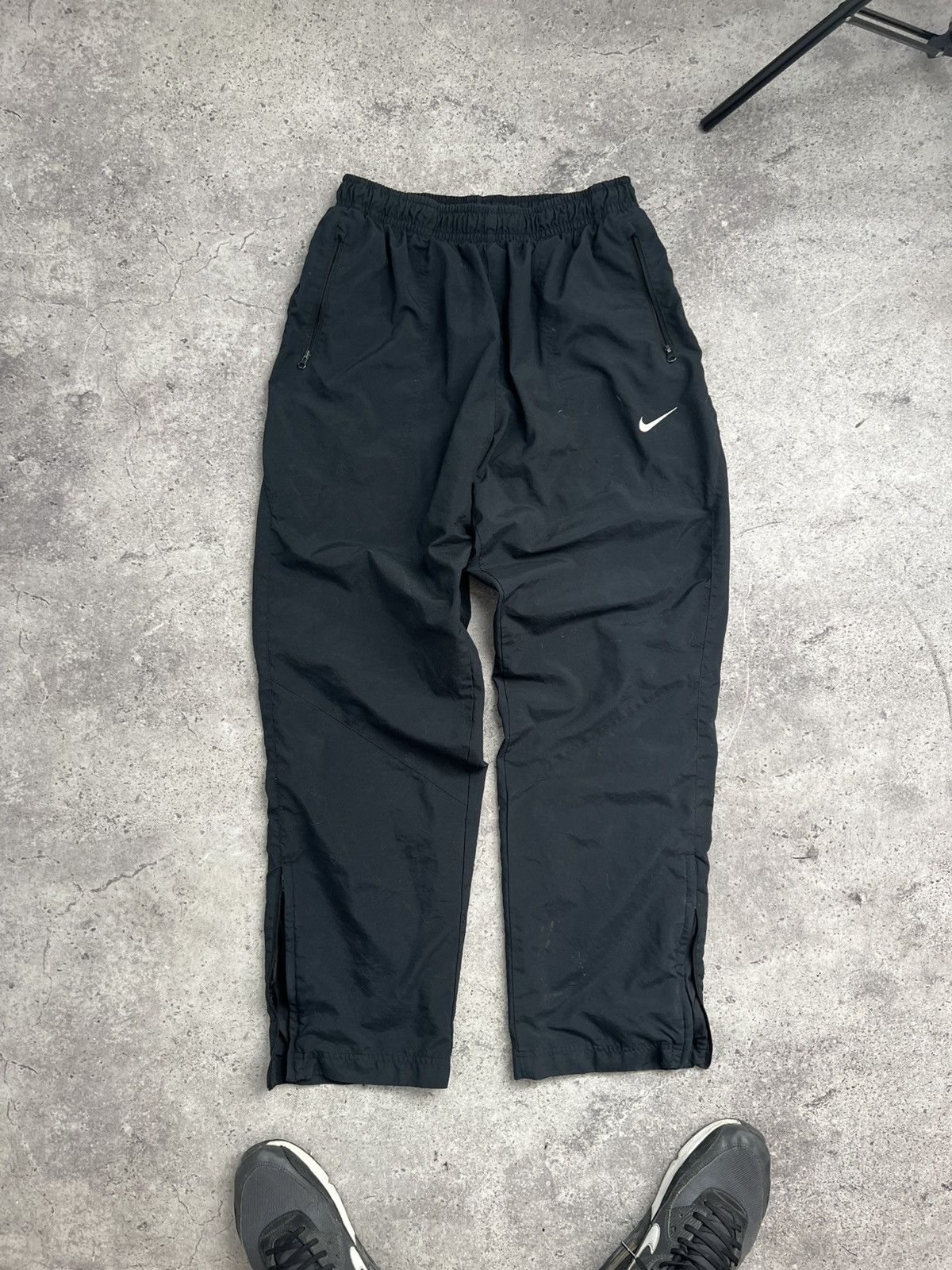 Nike × Vintage Y2K Nike Nylon Pants Track Drill Logo Swoosh Size US 33 - 1 Thumbnail