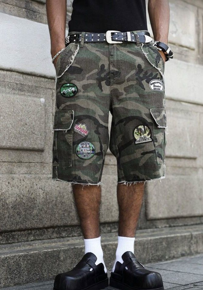 Other Camo Cargo Shorts - Multi-Pocket Utility Wear - Gorpcore Size US 31 - 5 Thumbnail