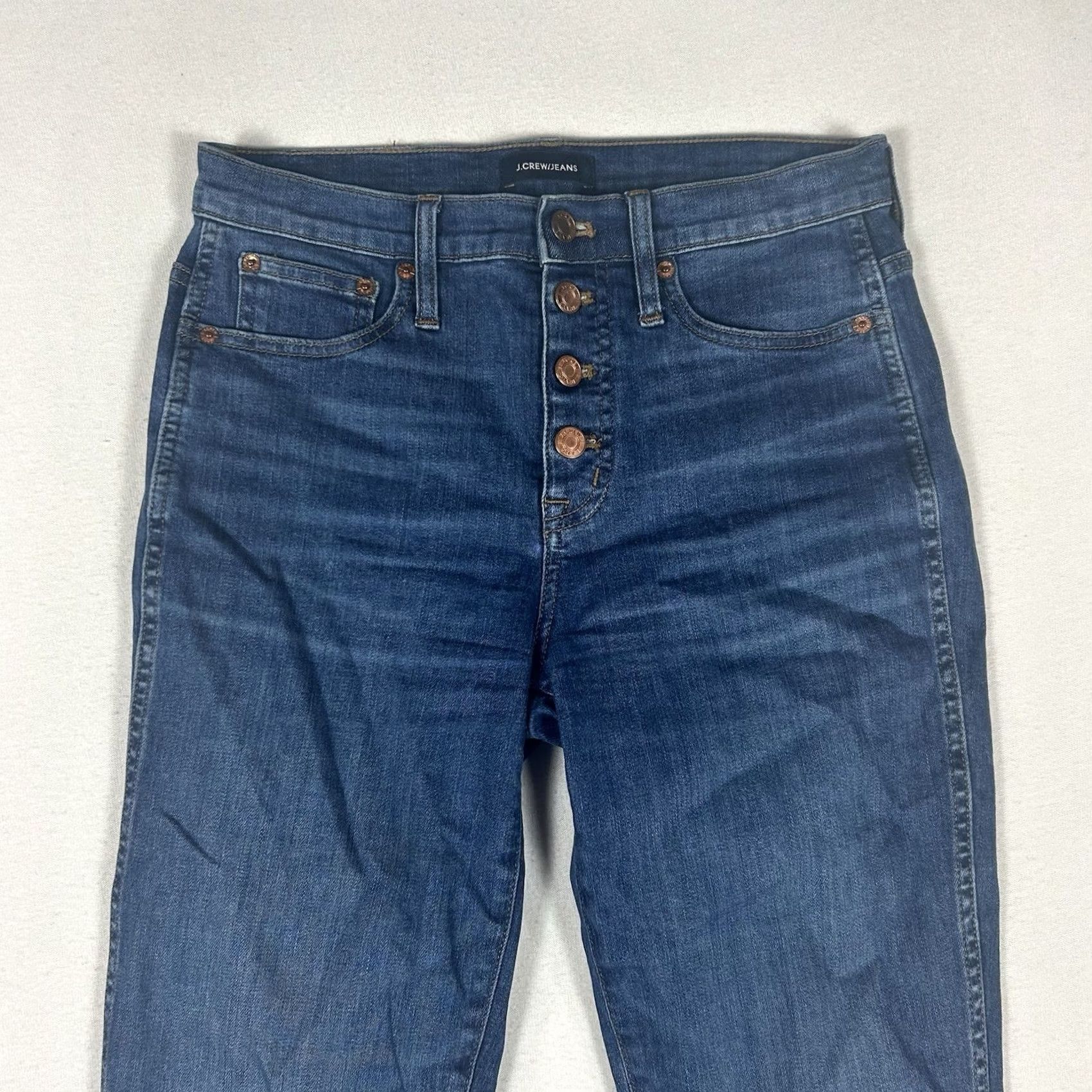 J.Crew J.Crew Vintage Straight Jeans Women's 26T Blue Denim 30In Inseam Tall Stretch Easy Care Pockets Distressed No Size 26" / US 2 / IT 38 - 3 Thumbnail