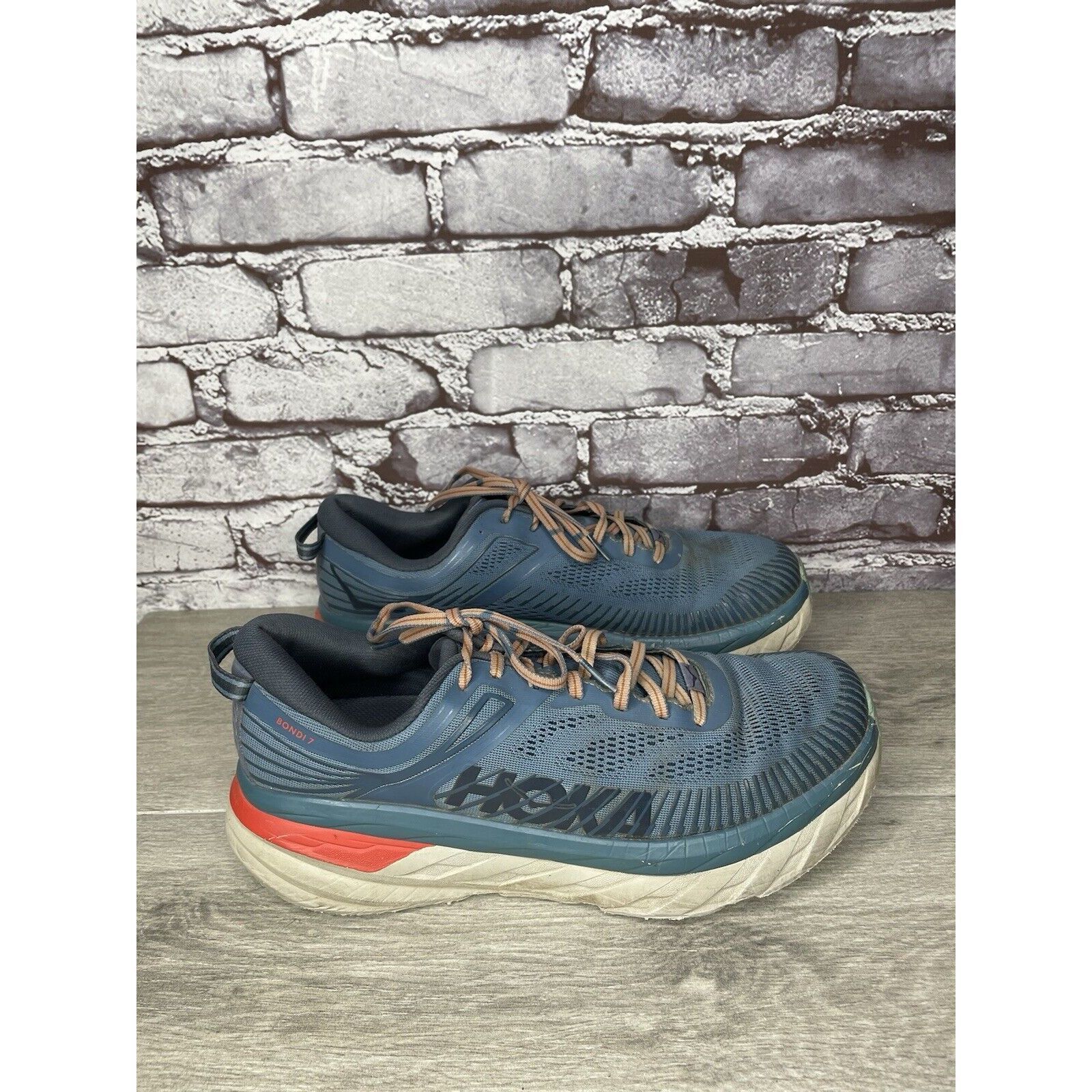 Hoka Hoka One One Bondi 7 110518 RTOS Blue Synthetic Running Shoe Size US 10.5 / EU 43-44 - 23 Thumbnail