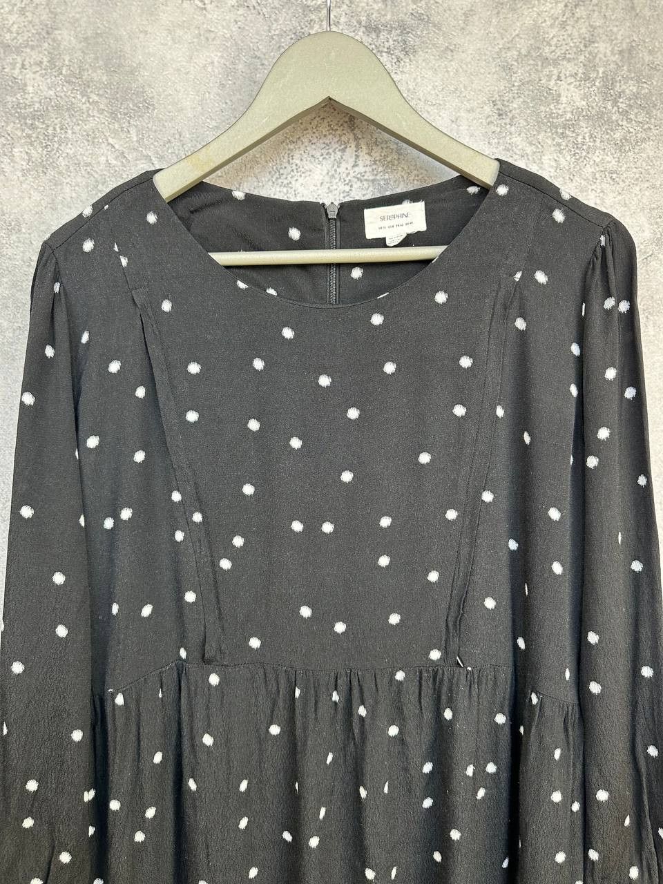 SERAPHIN Seraphine Polka Dot Midi Maternity Dress Black Viscose Size M / US 6-8 / IT 42-44 - 5 Thumbnail