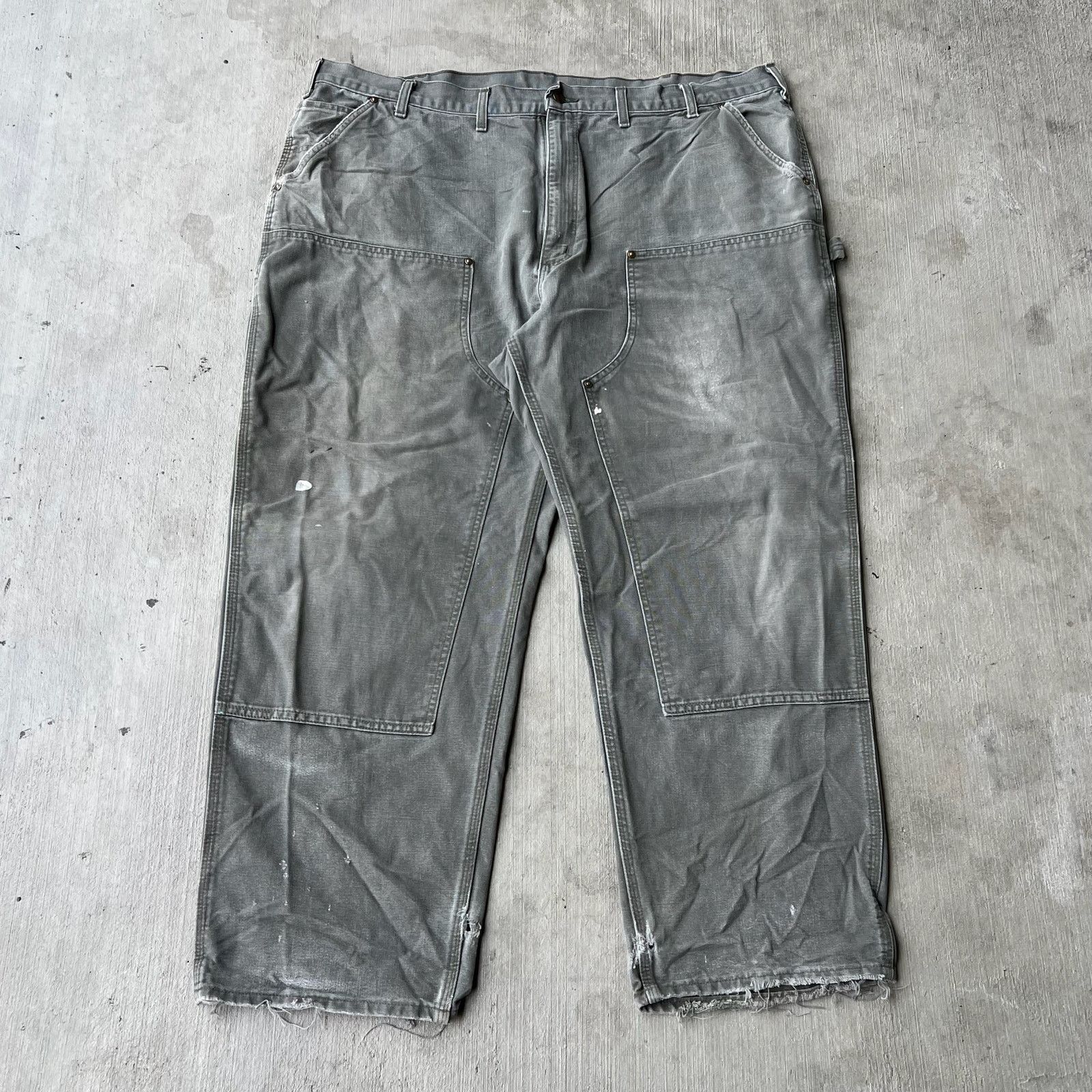 Carhartt faded green double knee work wear carpenter pants