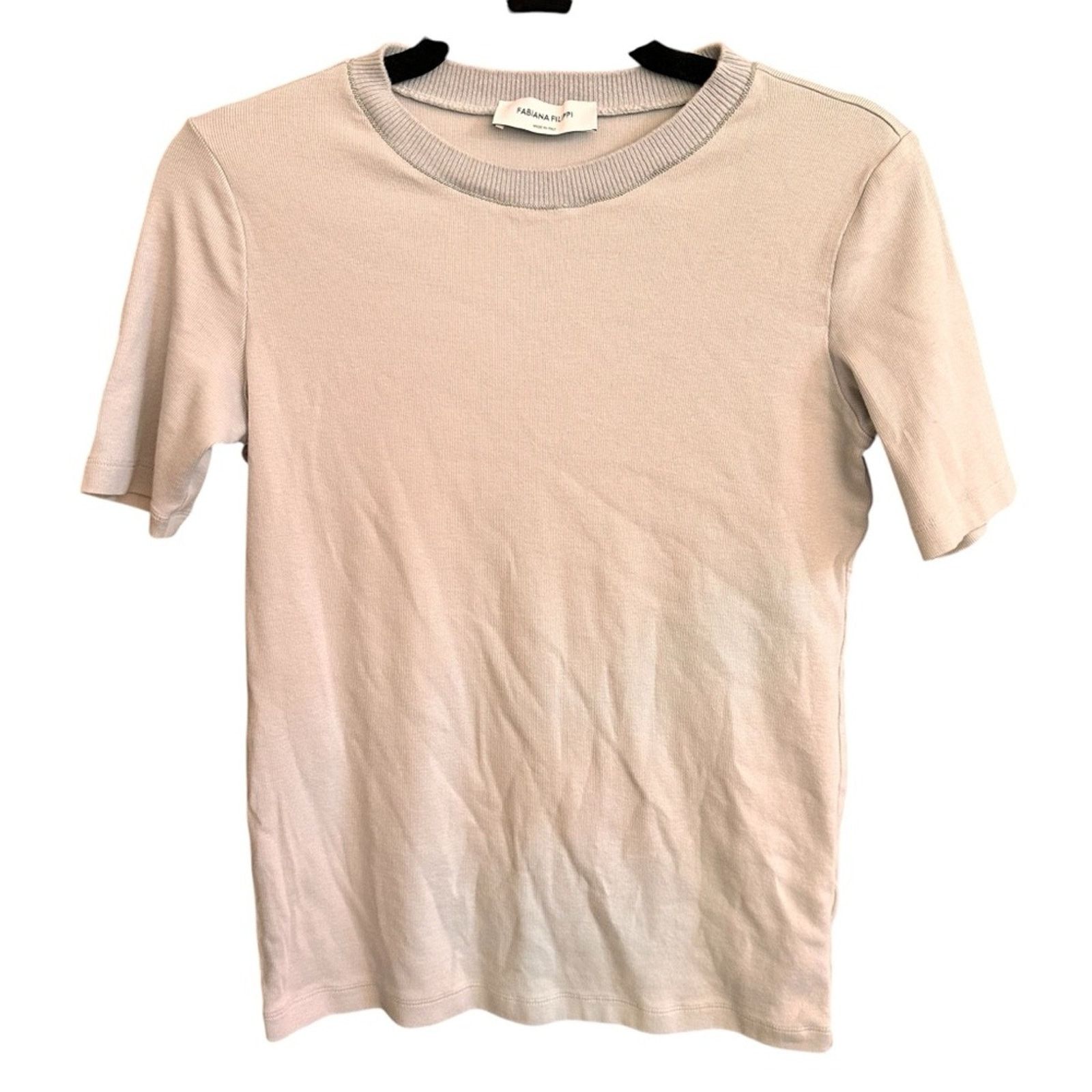 Fabiana Filippi Fabiana Filippi Ribbed Jersey Tee – Blue – Size S – EUC Size S / US 4 / IT 40 - 1 Thumbnail