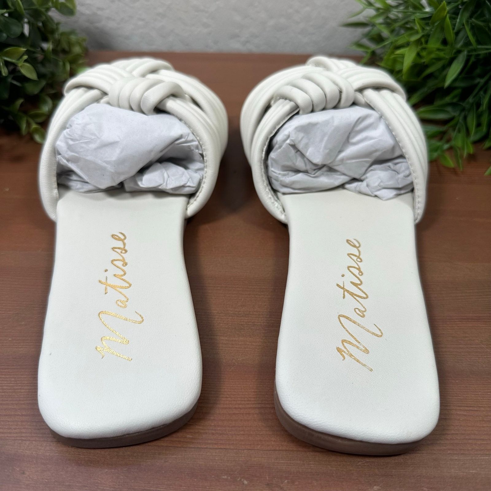 Matisse Matisse Samson Leather Knotted Slide Sandals White Size 6 Size US 6 / IT 36 - 5 Thumbnail