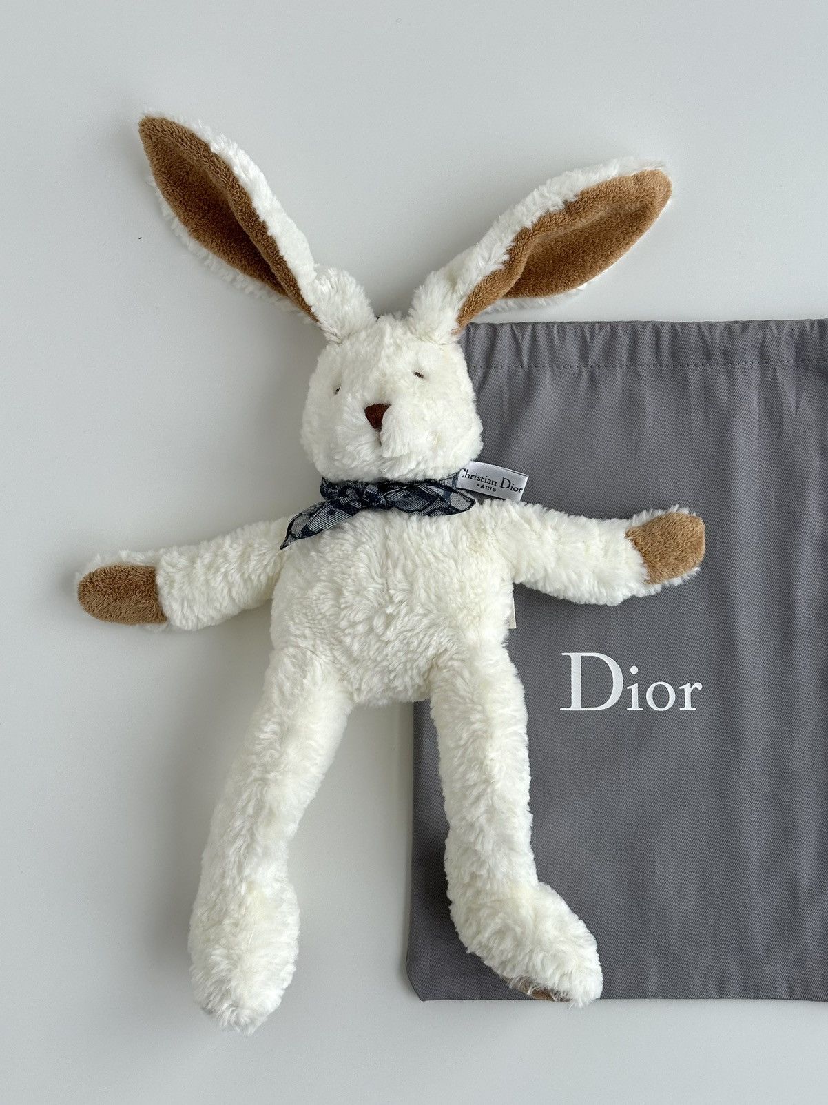Christian Dior Monsieur × Dior × Vintage Dior 2001 Bunny Rabbit White Toy with Monogram Scarf Size ONE SIZE - 8 Thumbnail