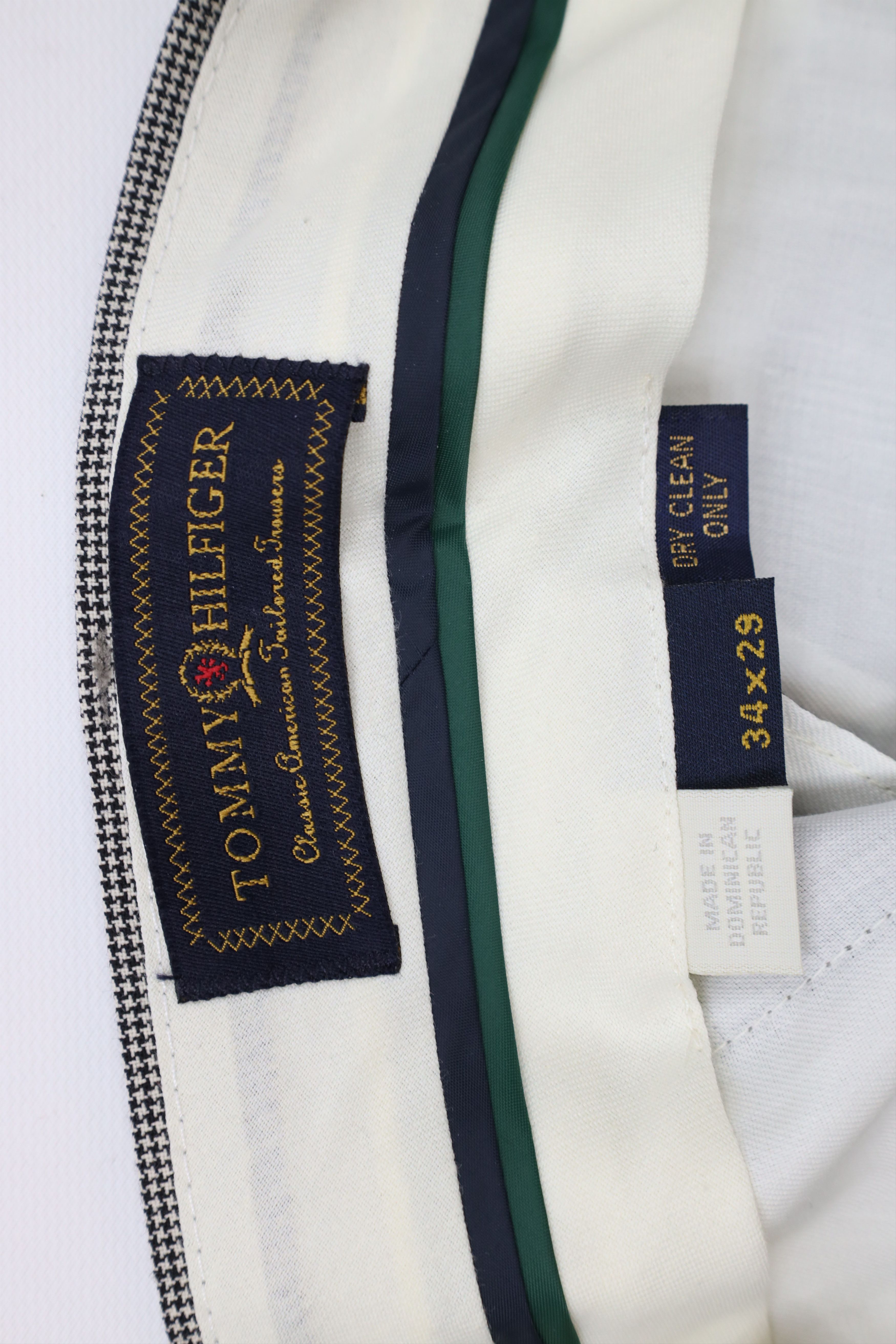 Tommy Hilfiger × Vintage Vintage 90s Tommy Hilfiger Houndstooth Wide Leg Chino Pants Size US 34 / EU 50 - 6 Thumbnail