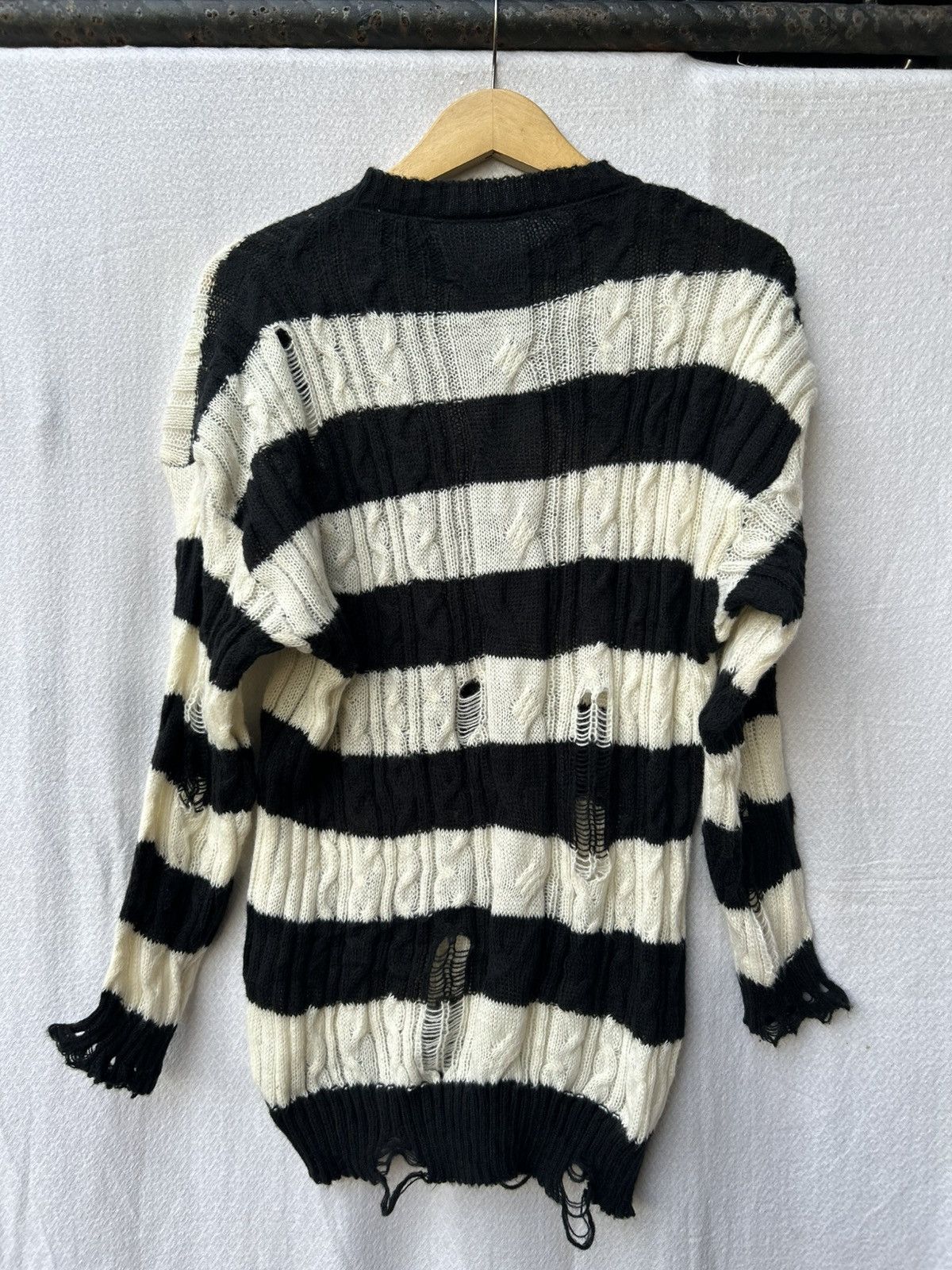 If Six Was Nine × Japanese Brand × Le Grande Bleu (L.G.B.) Distressed Crazy Mohair Grunge Knitted Stripe Styled Size US L / EU 52-54 / 3 - 2 Thumbnail