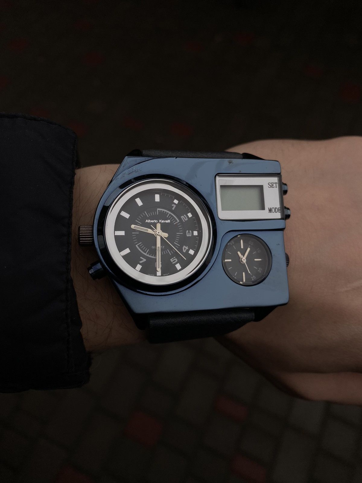 Vintage Futuristic Alberto Kavalli Unique Digital-Analog Watch Size ONE SIZE - 2 Thumbnail