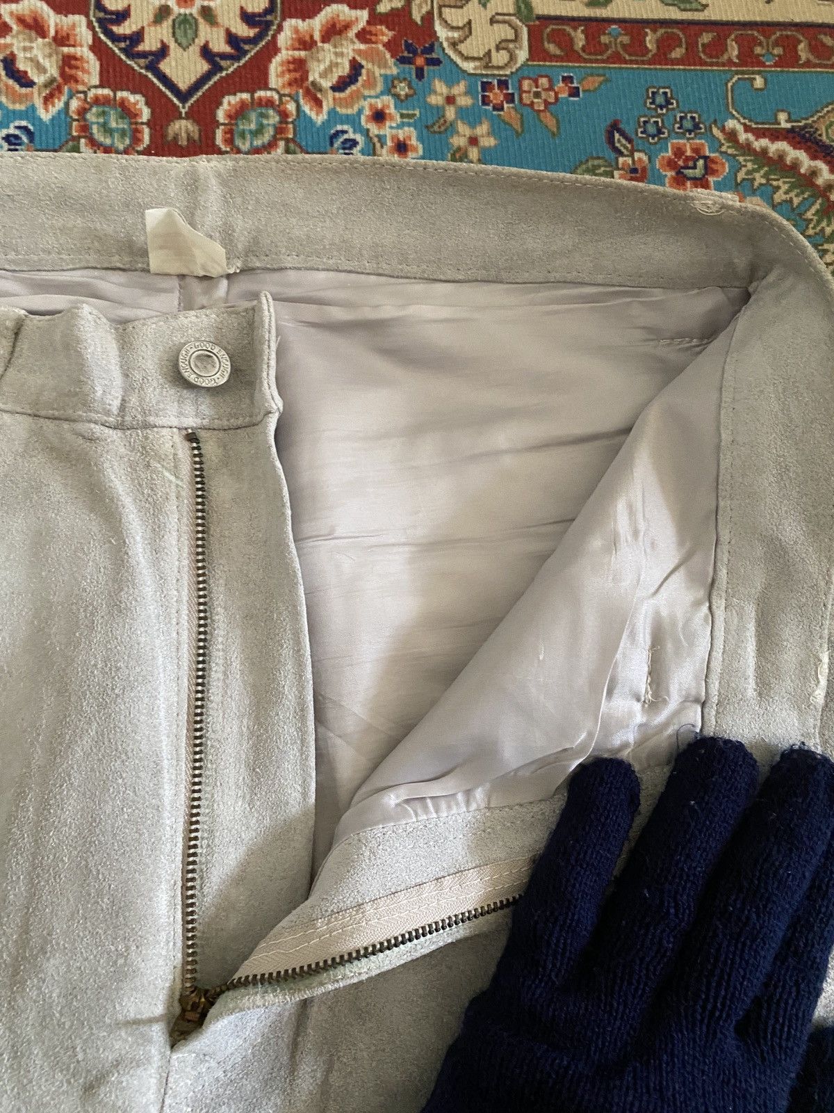 GOODENOUGH × Hiroshi Fujiwara × Japanese Brand Vintage 90s Good Enough Cowhide Suede Leather Pant Size US 30 / EU 46 - 7 Thumbnail