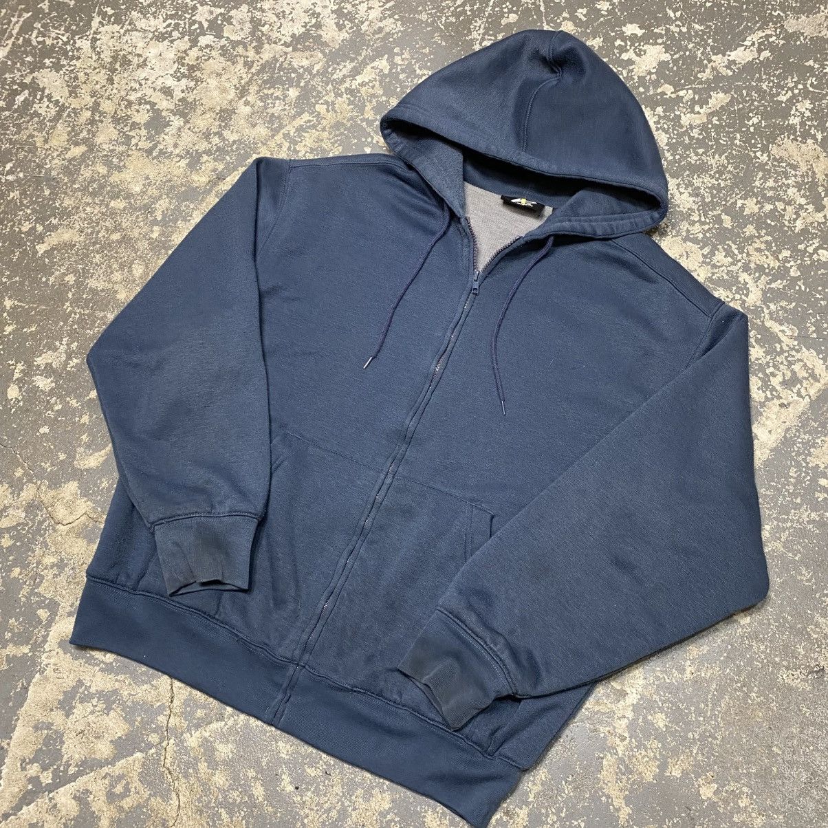 Japanese Brand × Vintage Vintage Athletic Blue Waffle Insulated Thermal Zip Hoodie Size US L / EU 52-54 / 3 - 2 Thumbnail