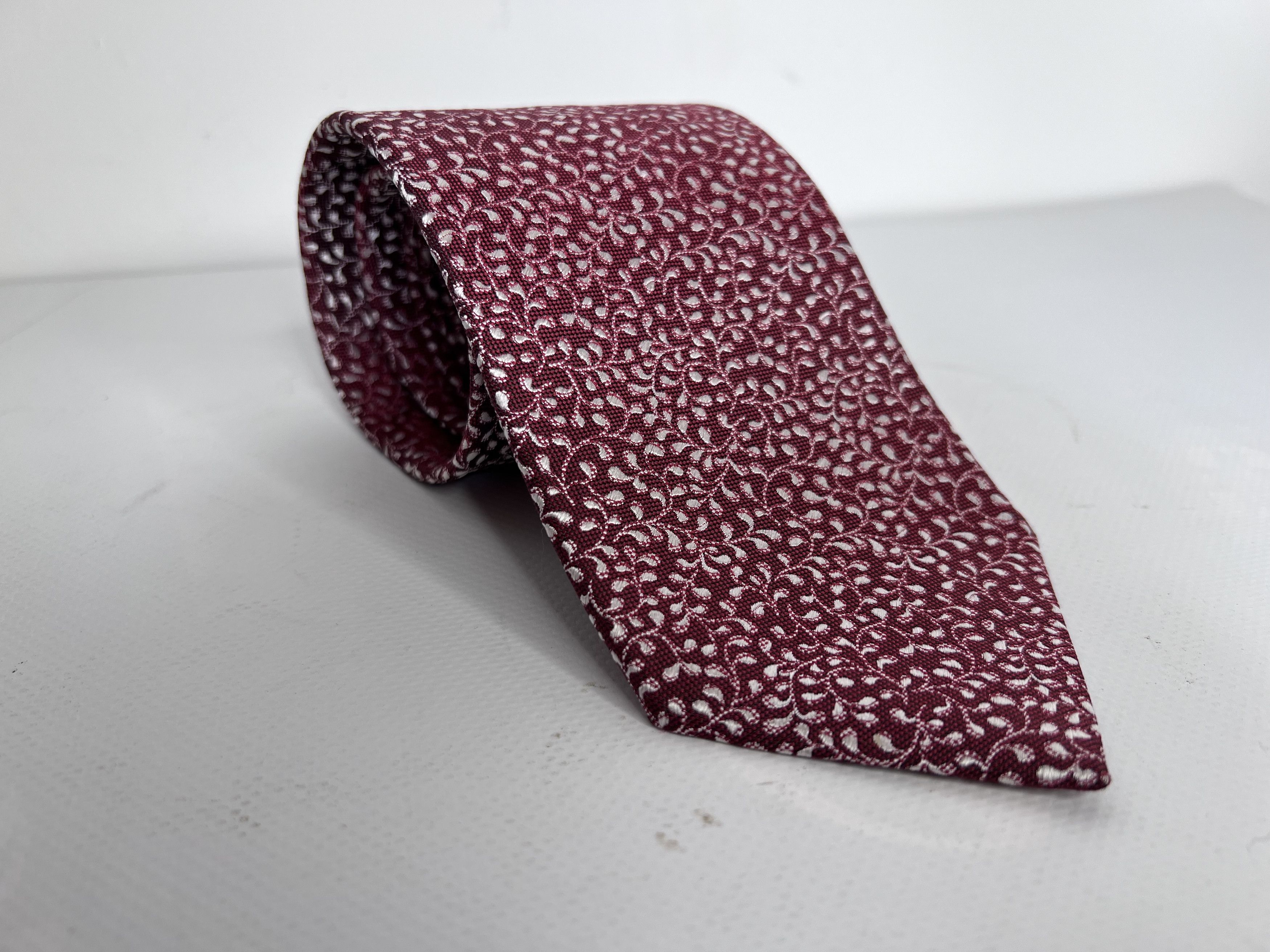 Ermenegildo Zegna ERMENEGILDO ZEGNA SILK NECK TIE ITALY LUXURY FLORAL RED Size ONE SIZE - 1 Thumbnail