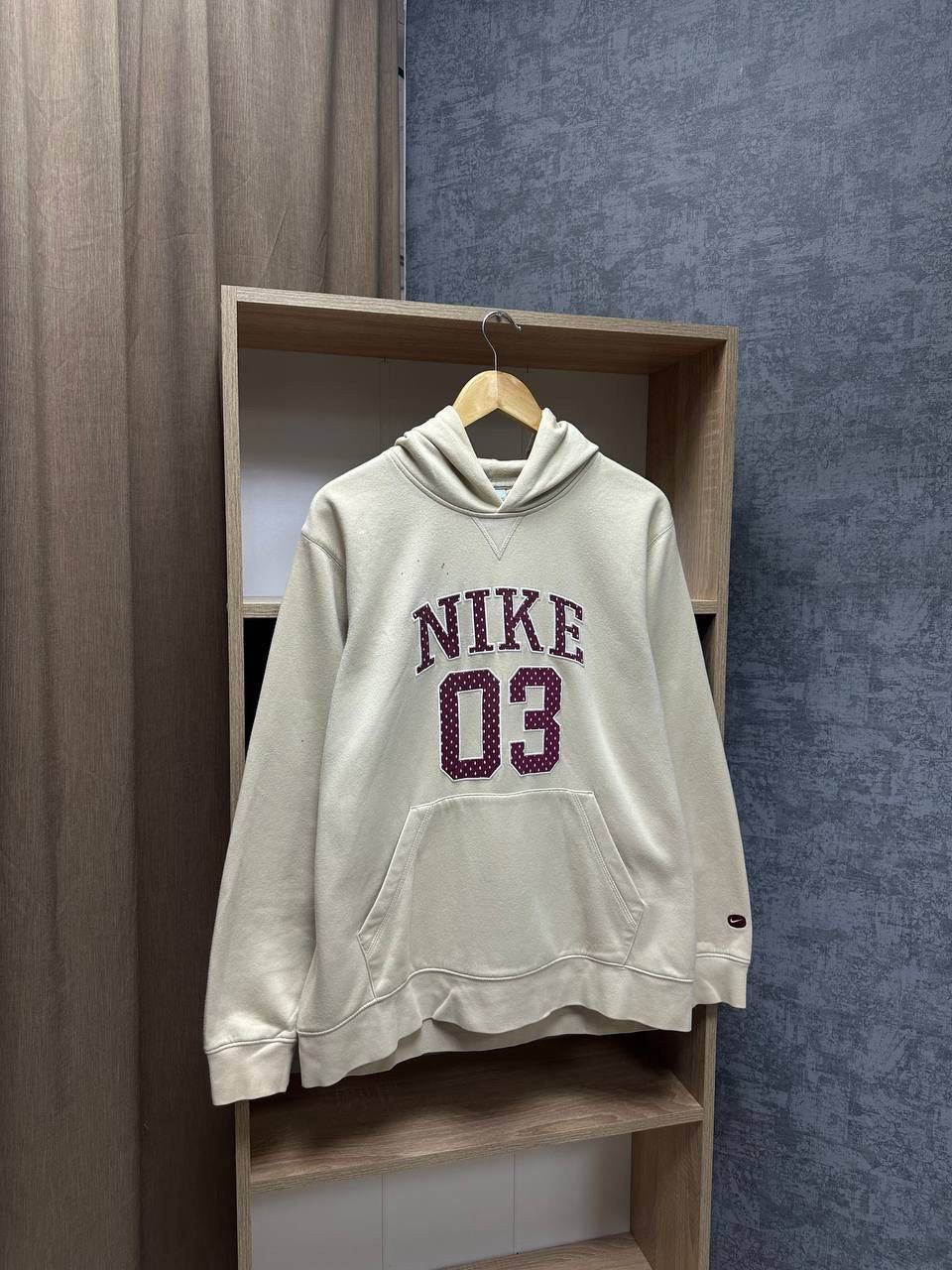 Nike × Nike ACG × Vintage Vintage Nike Beige Center Logo Hoodie Size US M / EU 48-50 / 2 - 1 Thumbnail
