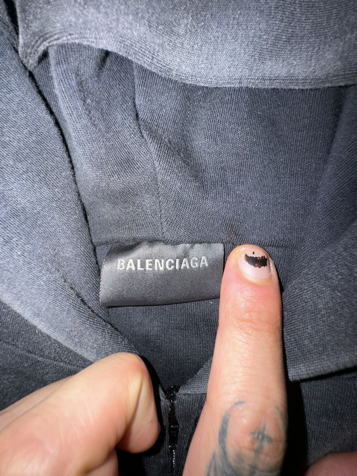 Balenciaga BALENCIAGA CORSETED ZIP-UP HOODIE — BLACK FADED (FW25) Size S / US 4 / IT 40 - 9 Thumbnail