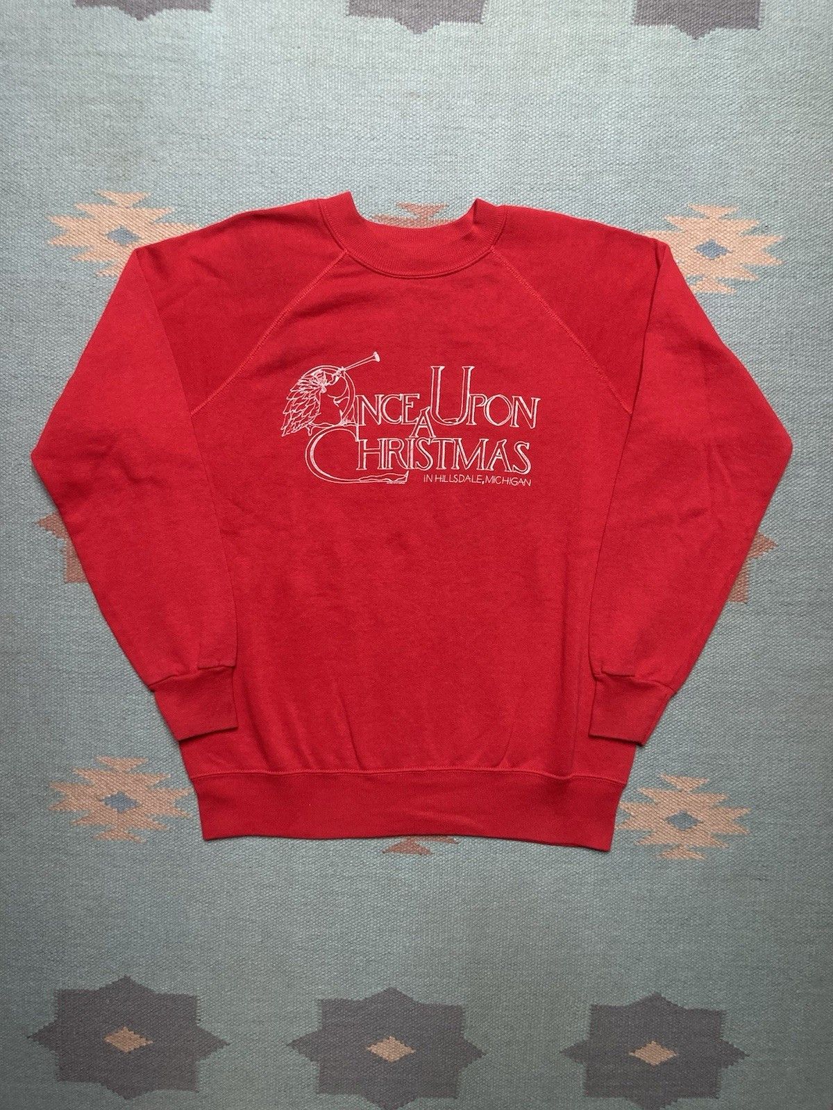 Vintage 80s sweatshirt once upon Christmas Hillsdale Michigan large Size US L / EU 52-54 / 3 - 1 Thumbnail