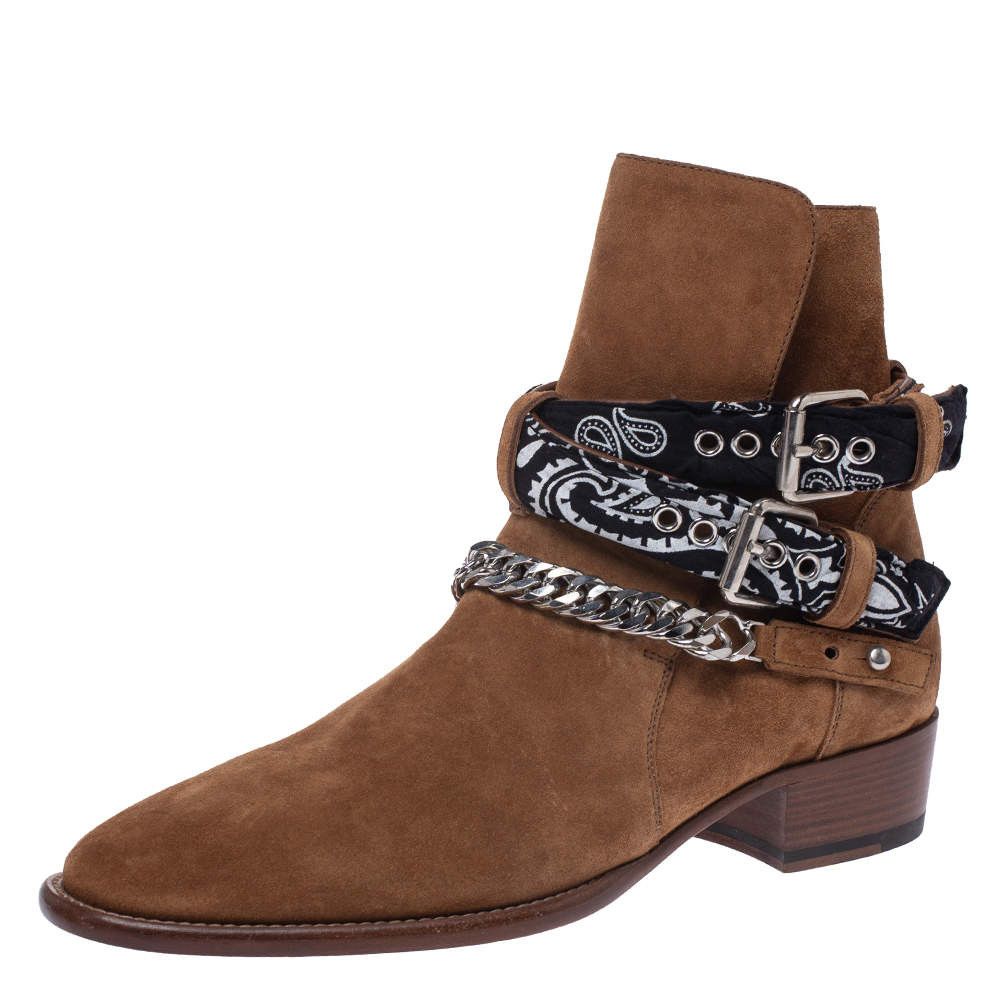 Amiri o1w1db11224 Buckle Ankle Boots in Brown Size US 8 / EU 41 - 2 Thumbnail