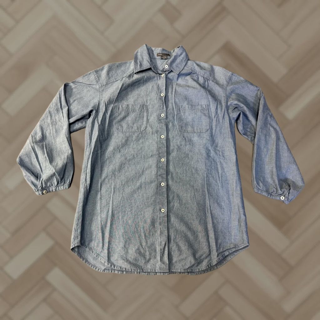 Vince Vince Womens Small Blue Chambray Button Front Casual Raglan Shirt Size S / US 4 / IT 40 - 1 Thumbnail