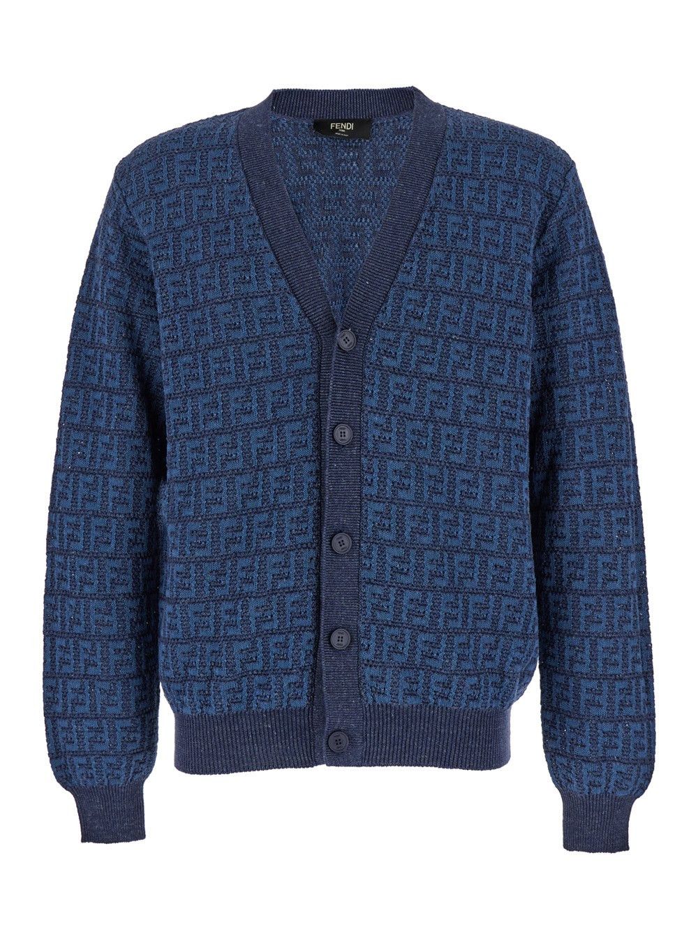 o1w1db10225 Crochet Cardigan in Blue