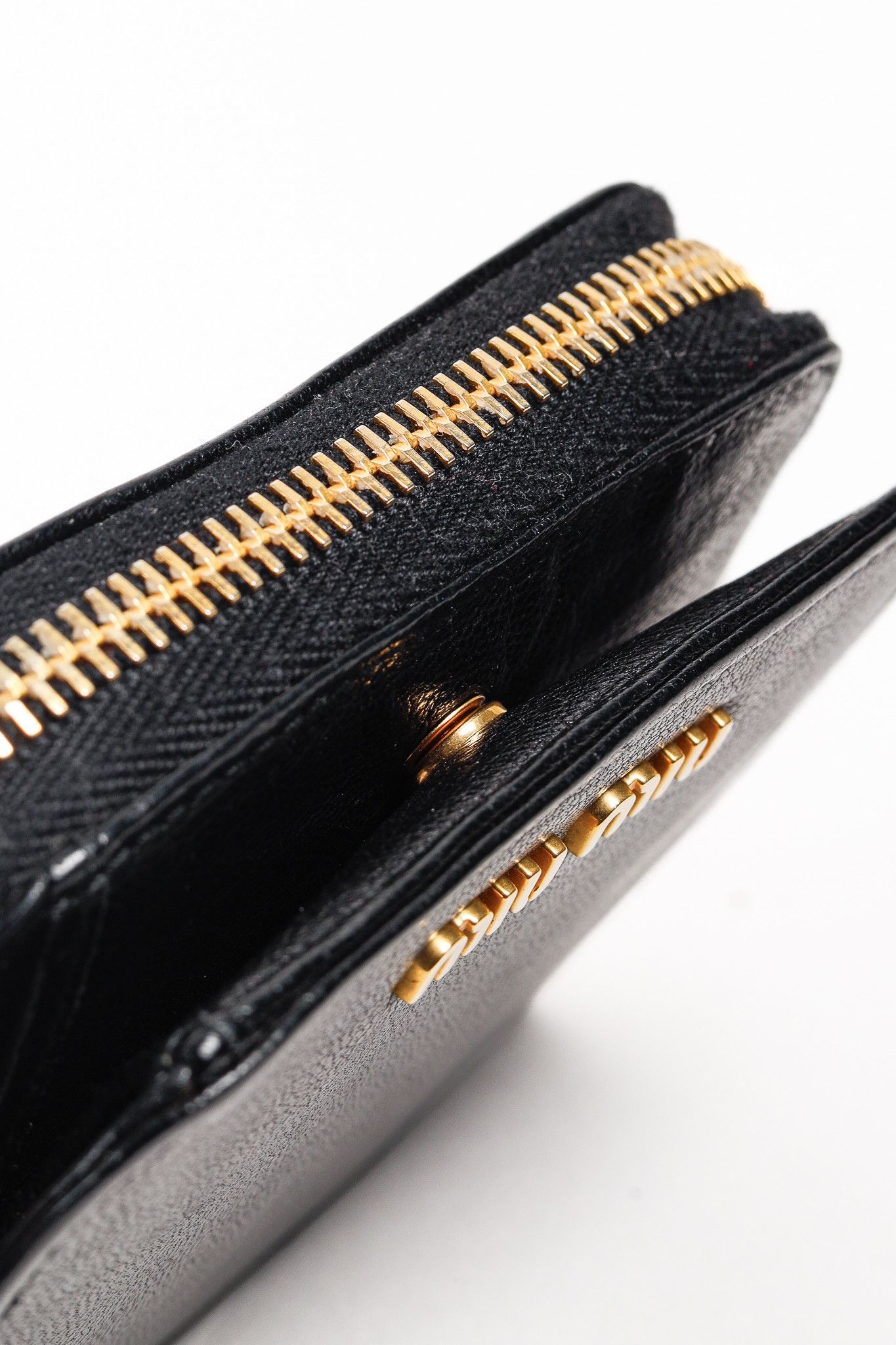 Miu Miu Miu Miu Black Leather Bi-Fold Compact Wallet Size ONE SIZE - 7 Thumbnail