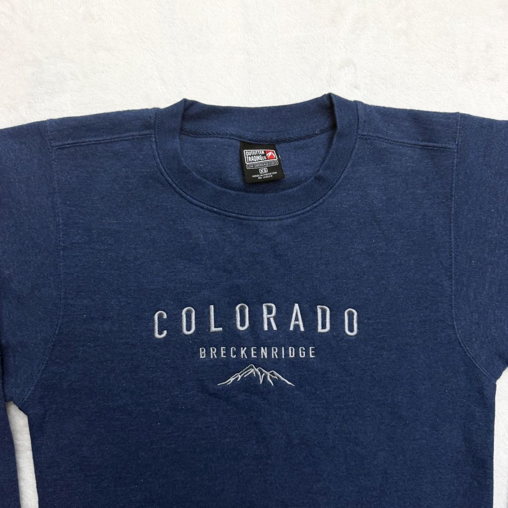 CO Outfitter Trading Co Sweatshirt Mens XS Blue Colorado Breckenridge Crewneck Pullover Graphic Print Embroidered Fleece All Seasons Sweatshirt Crewneck Size US XS / EU 42 / 0 - 2 Thumbnail