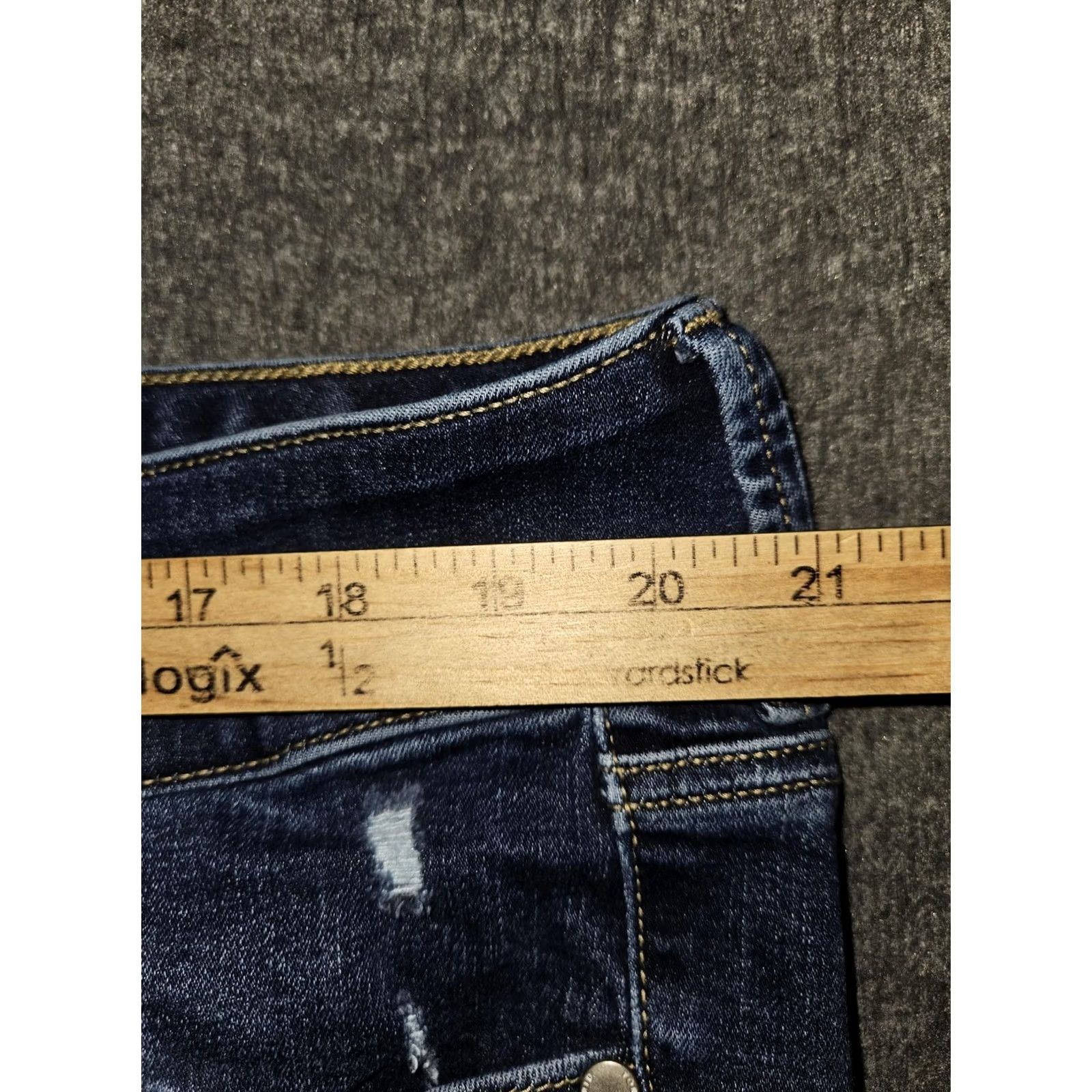 Torrid Torrid Jeans Womens 22R Jegging Dark Wash Blue High Rise Distressed Stretch Denim Jeans Slim Jegging Size 40" / US 18 - 3 Thumbnail