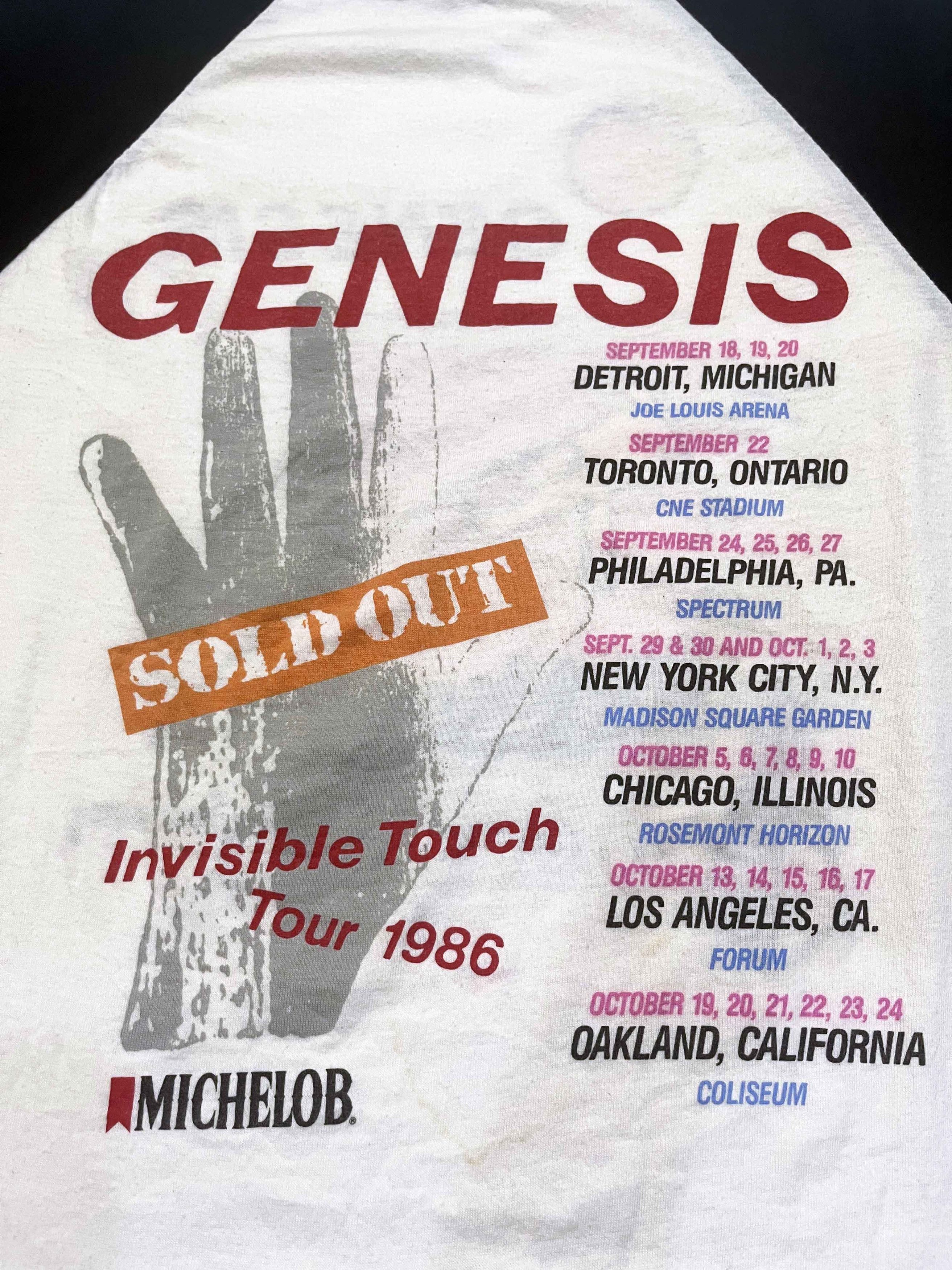 Vintage Vintage Genesis Invisible Touch 1986 Tour Band Raglan Shirt Size US L / EU 52-54 / 3 - 6 Thumbnail