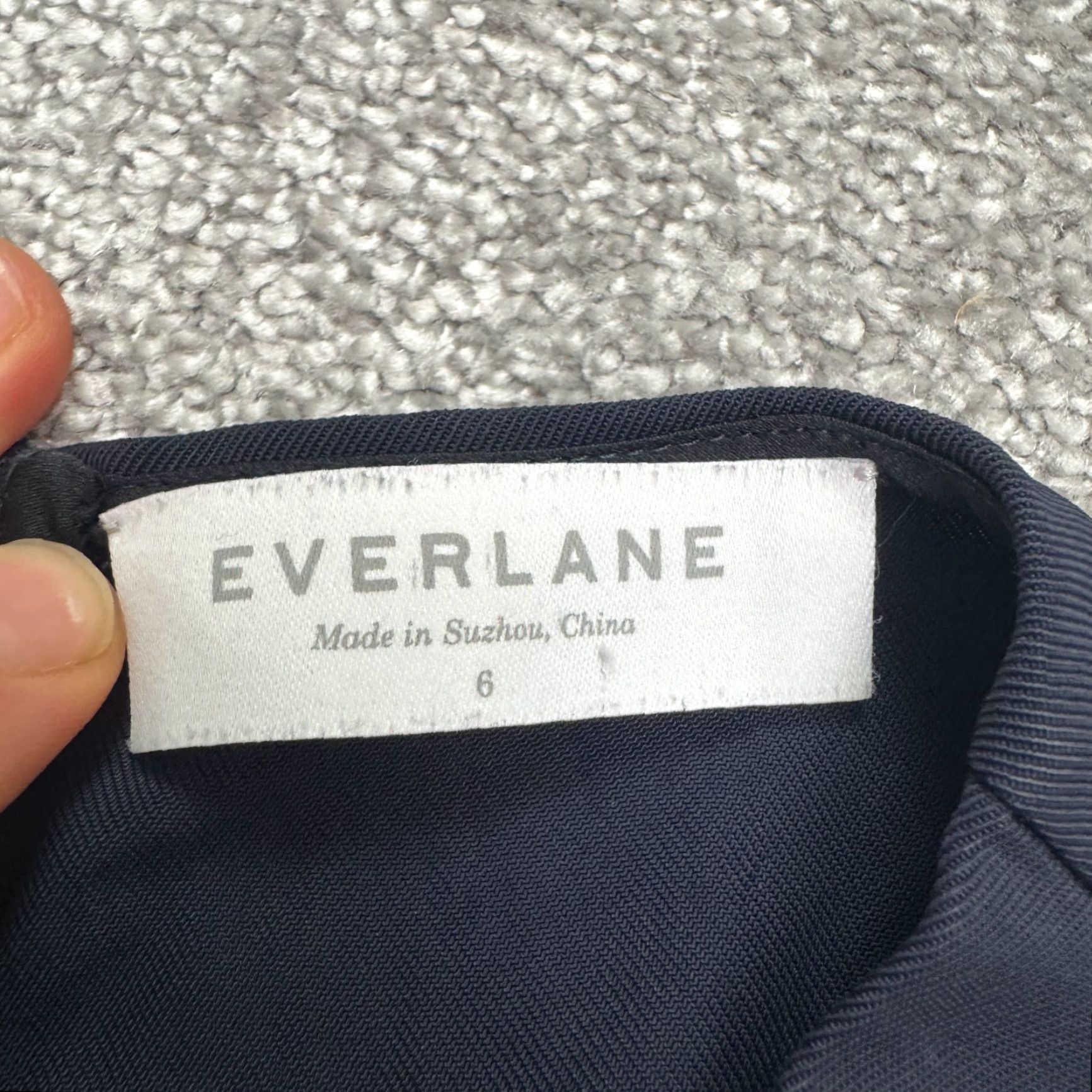 Everlane Midi Shift Dress Womens 6 Navy Blue Short Sleeve Classic Business Casual