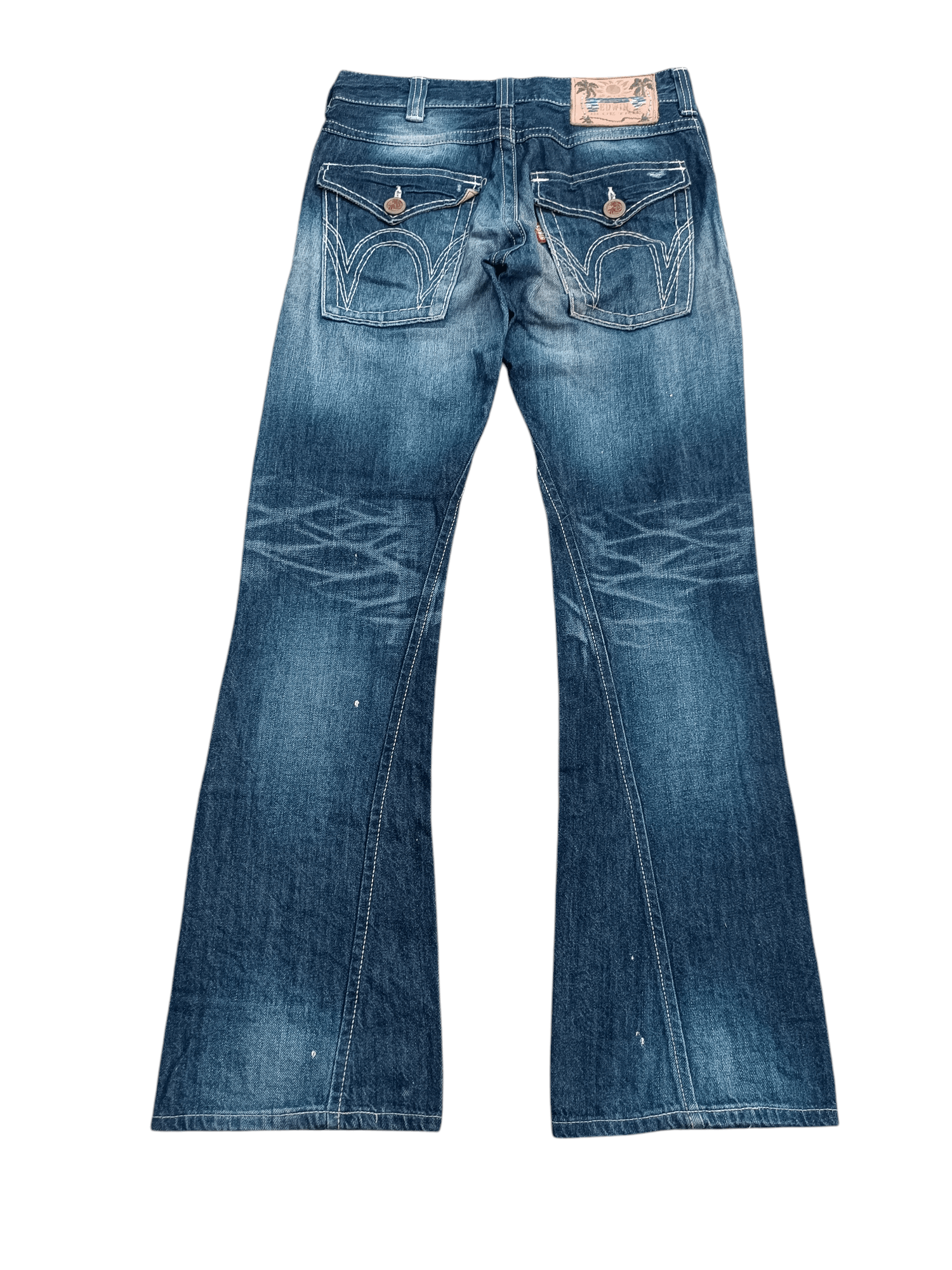 14th Addiction × Edwin × If Six Was Nine Edwin Exclusive Vintage Flare Distressed Whiskers Denim Size US 33 - 13 Thumbnail