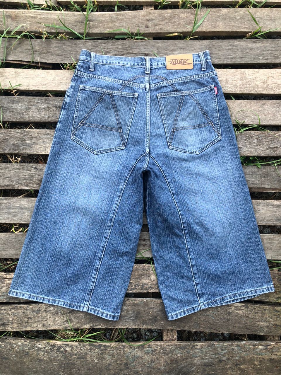Think Skateboards Vintage Think Skateboards Wide-Leg Denim Jorts Size US 31 - 1 Thumbnail