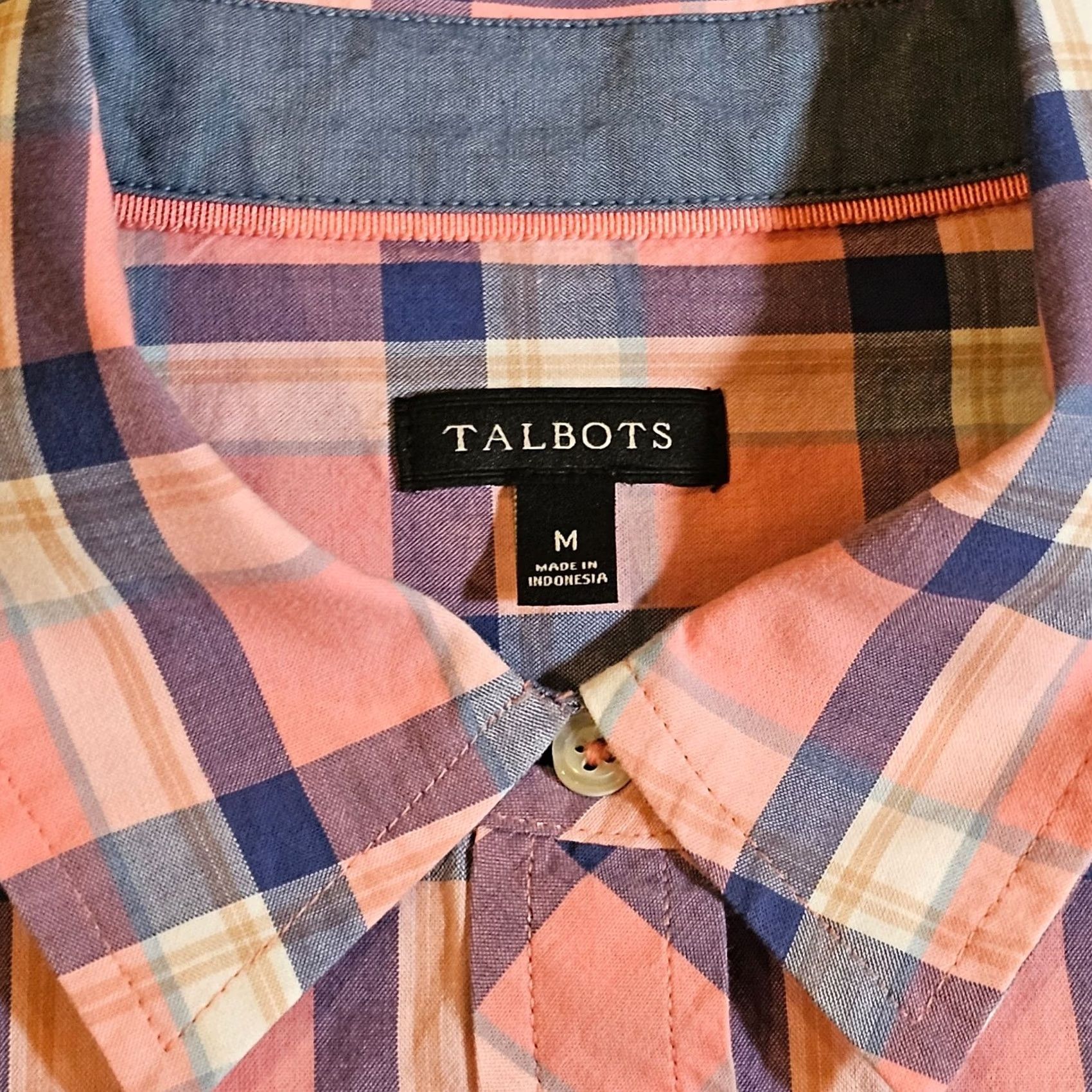 Talbots Talbots Top Blouse Womens Size M Pink Blue Plaid Button Long Sleeve Casual Career Shirt Size M / US 6-8 / IT 42-44 - 3 Thumbnail